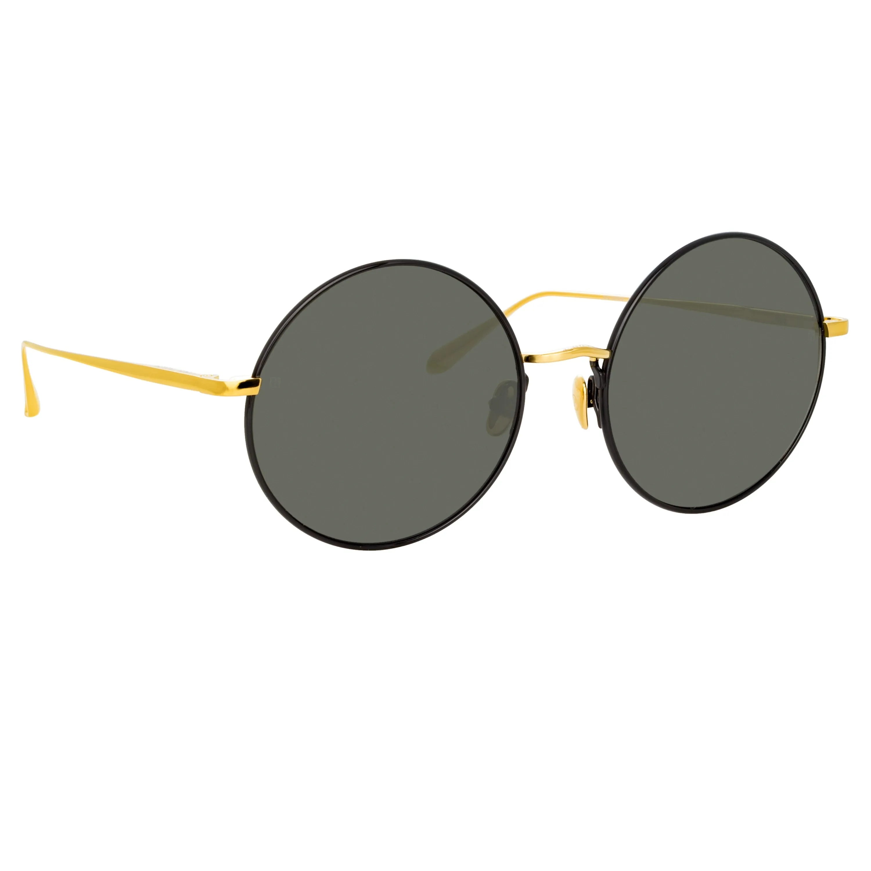 Bea Round Sunglasses in Yellow Gold sold by Linda Farrow product image thumbnail 3