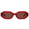 The Attico Irene Angular Sunglasses in Red and Brown sold by Linda Farrow