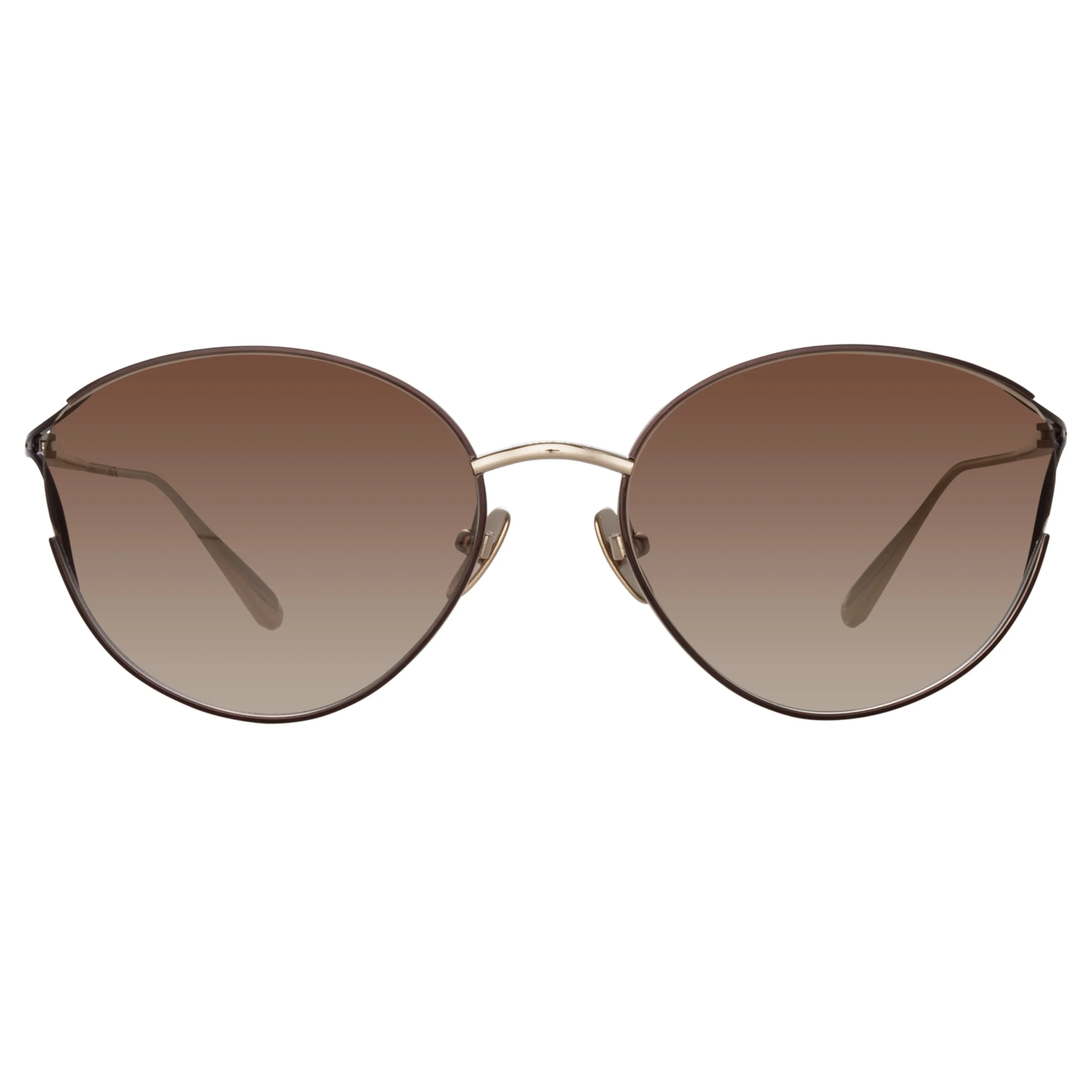 Fielder Cat Eye Sunglasses in Light Gold sold by Linda Farrow product image thumbnail 2