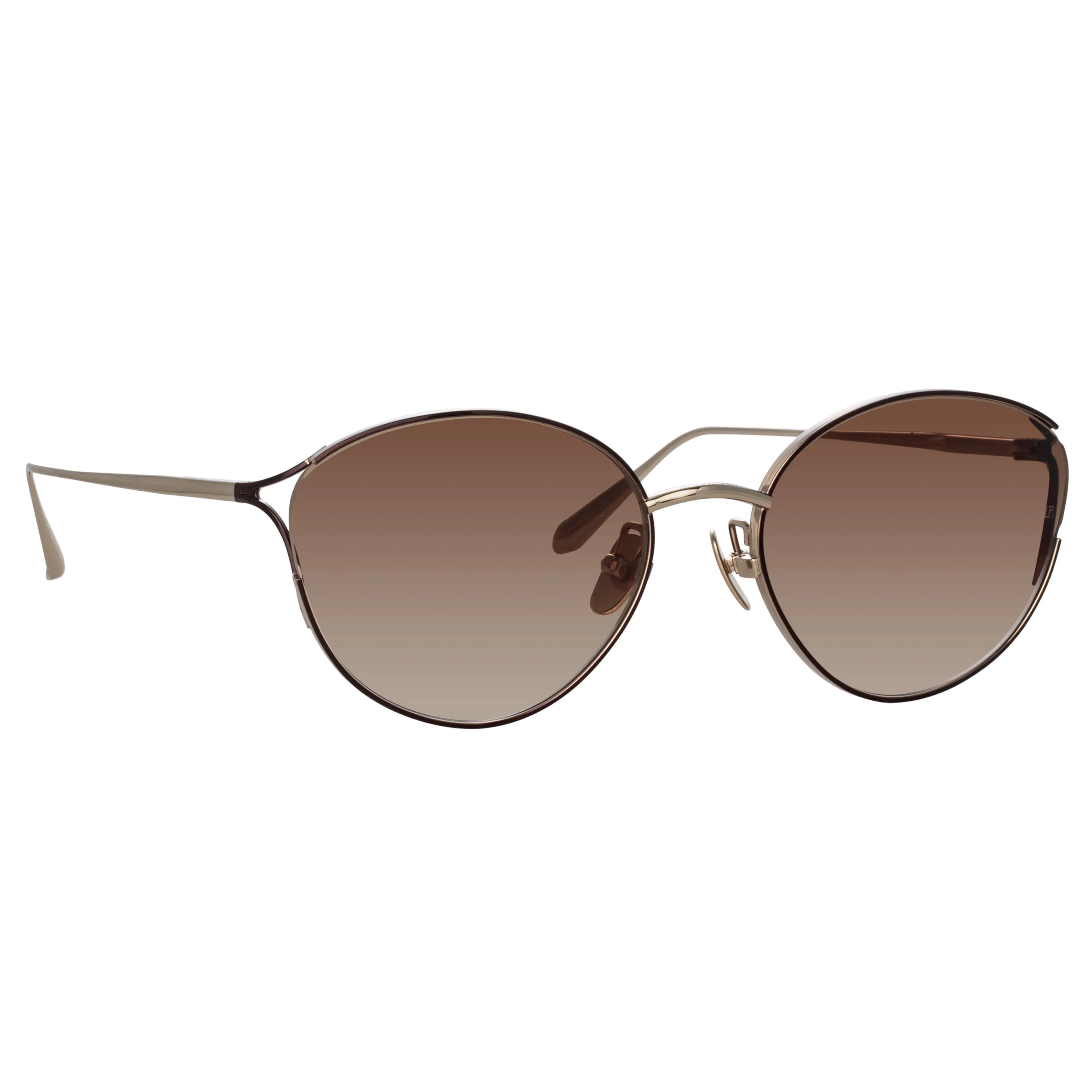 Fielder Cat Eye Sunglasses in Light Gold sold by Linda Farrow