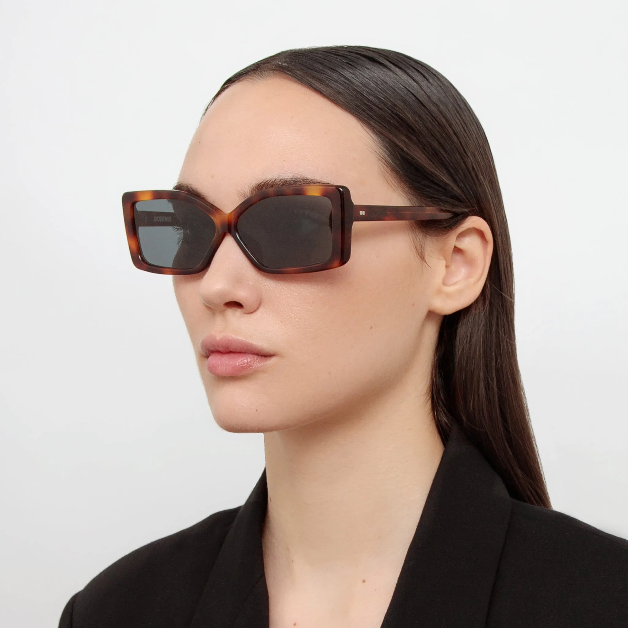 Spiaggia Angular Sunglasses in Tortoiseshell by Jacquemus sold by Linda Farrow