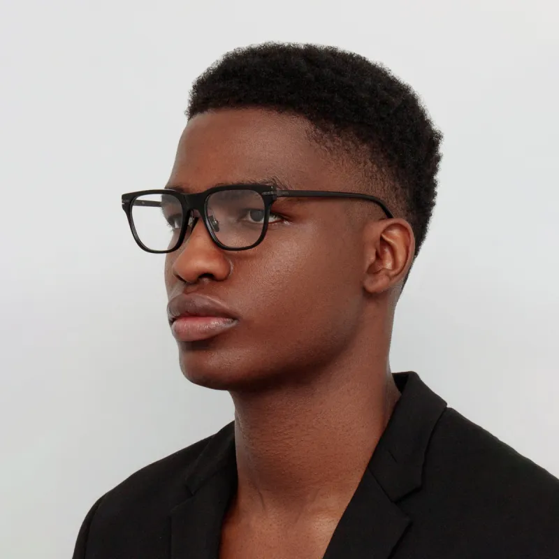 Men's Cove Optical D-Frame in Black and Matt Nickel (Asian Fit) sold by Linda Farrow
