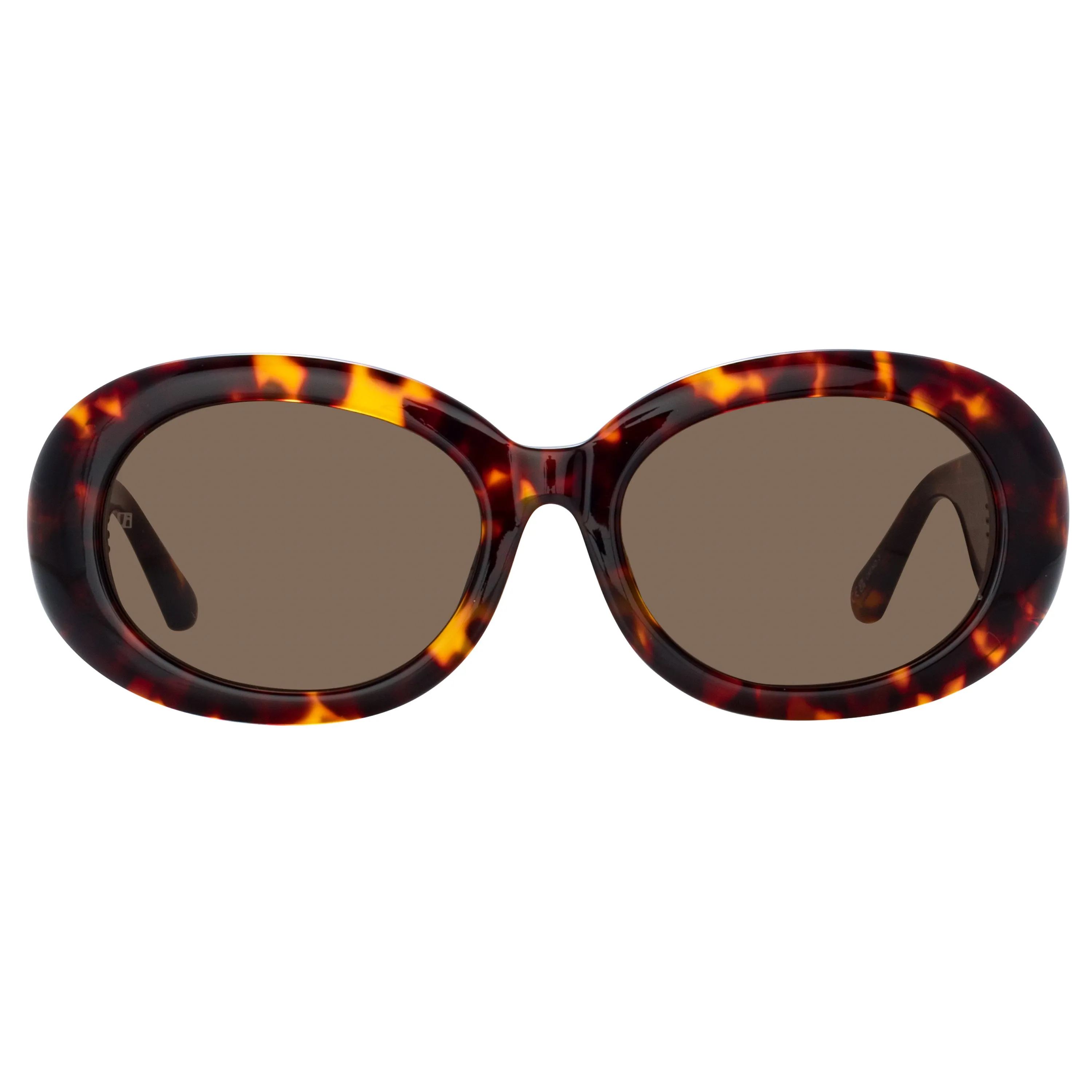 Lina Oval Sunglasses in Tortoiseshell sold by Linda Farrow product image thumbnail 2
