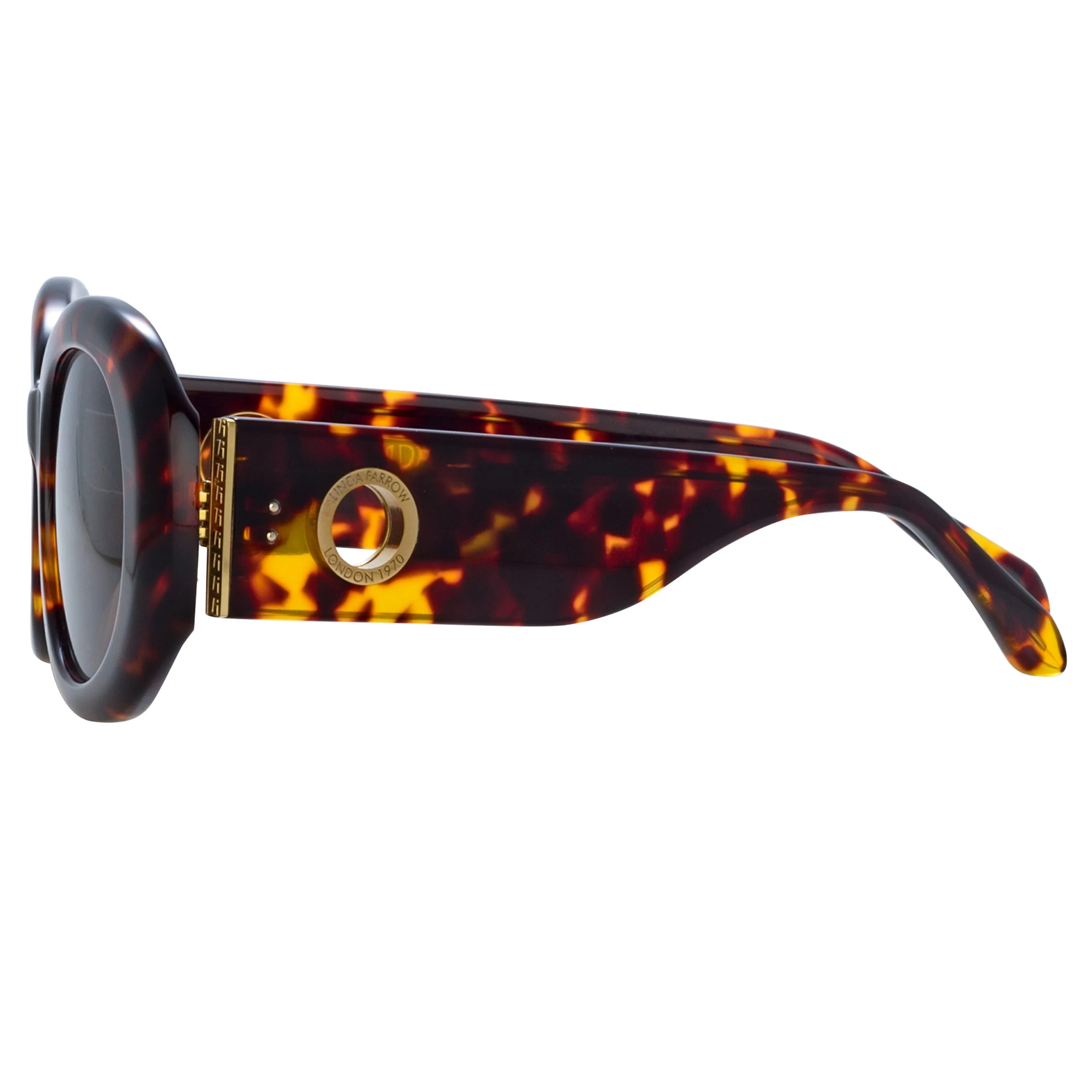Lina Oval Sunglasses in Tortoiseshell sold by Linda Farrow product image thumbnail 4