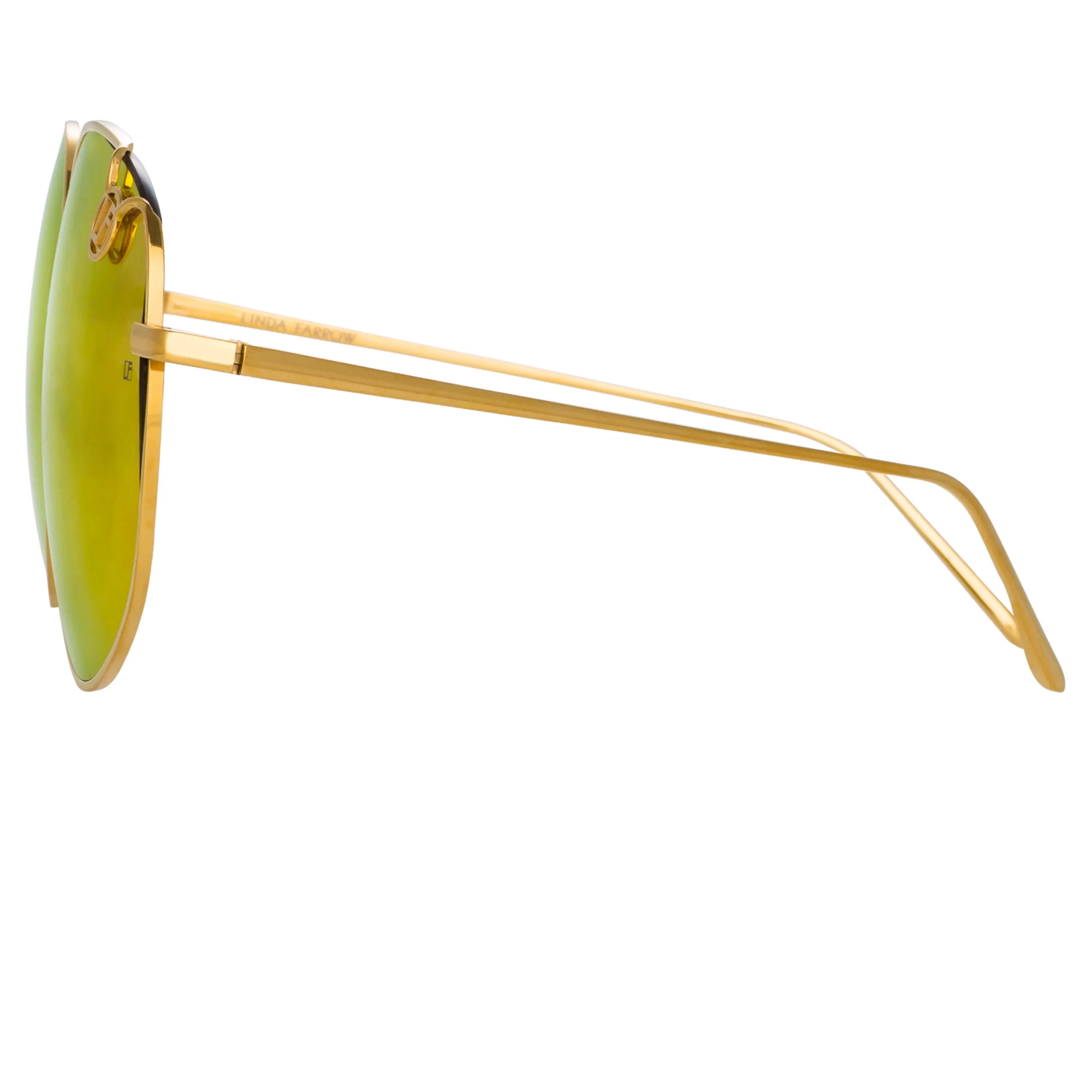 Marisa Oversized Sunglasses in Yellow Gold and Red sold by Linda Farrow product image thumbnail 3