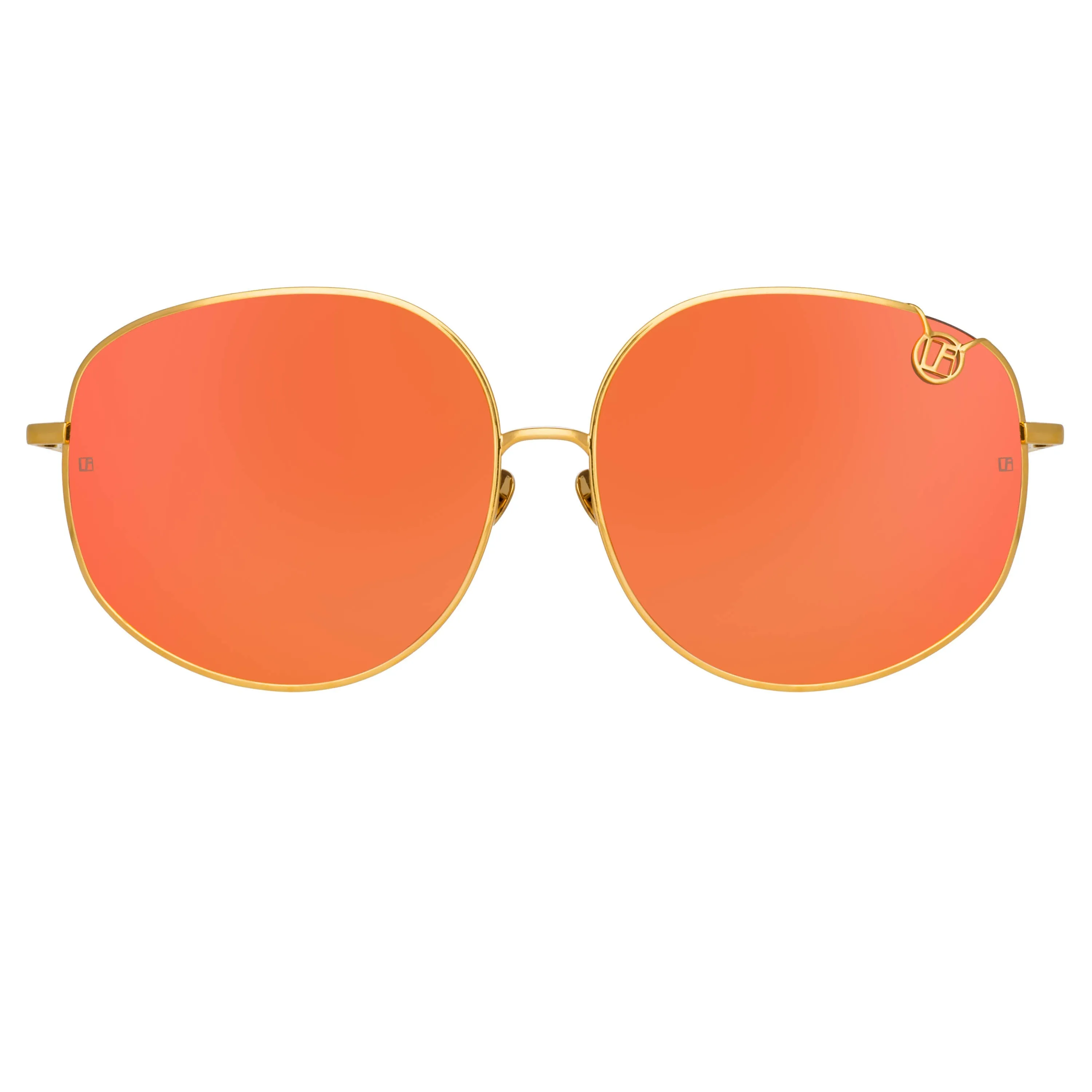 Marisa Oversized Sunglasses in Yellow Gold and Red sold by Linda Farrow product image thumbnail 2