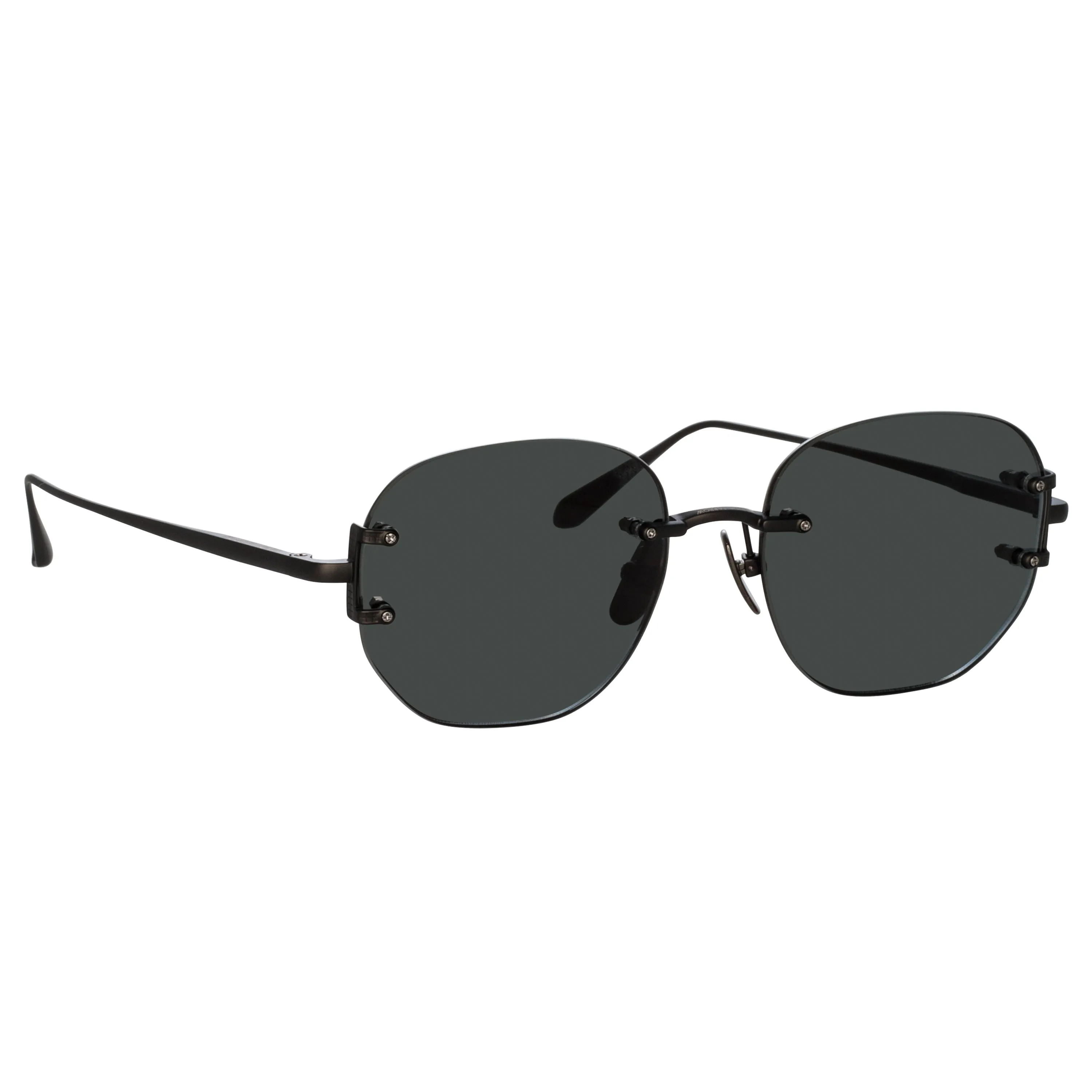 Sandor Angular Sunglasses in Matt Nickel sold by Linda Farrow product image thumbnail 3
