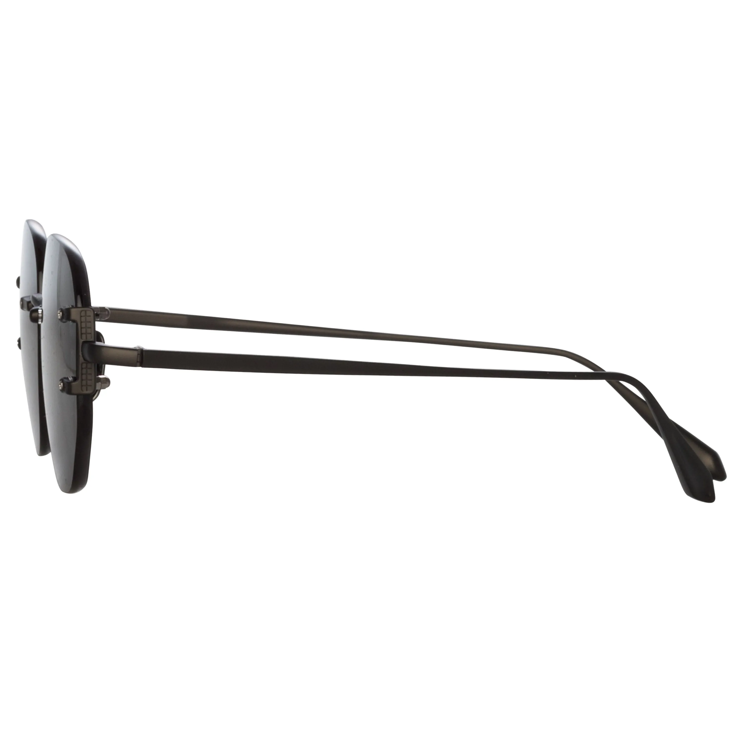 Sandor Angular Sunglasses in Matt Nickel sold by Linda Farrow product image thumbnail 4