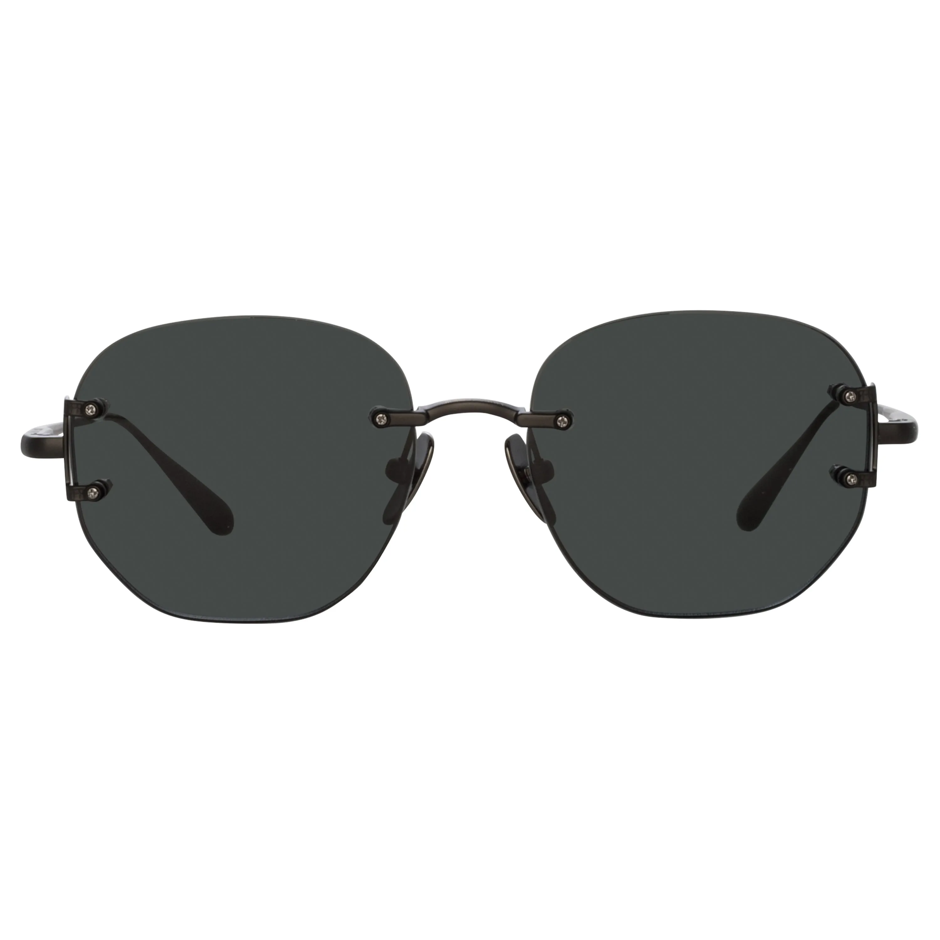 Sandor Angular Sunglasses in Matt Nickel sold by Linda Farrow product image thumbnail 2