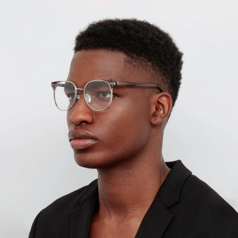 Men's  Spence Oval Optical Frame in Grey Horn sold by Linda Farrow