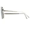 Jimi Oval Sunglasses in White Gold and Silver sold by Linda Farrow
