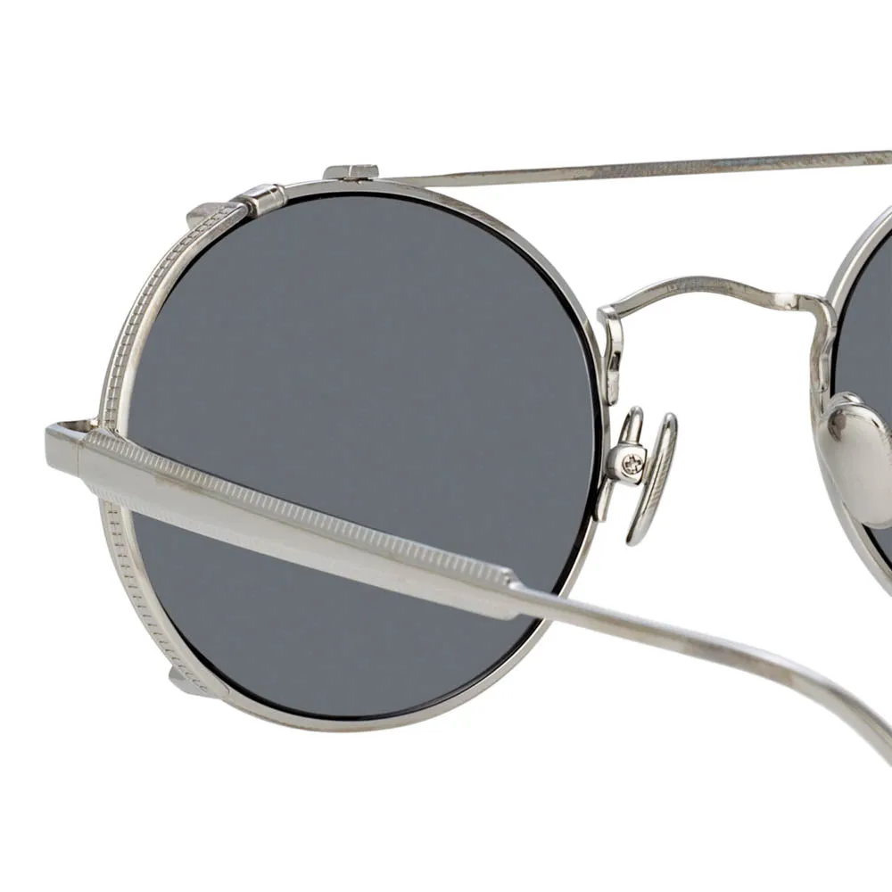 Jimi Oval Sunglasses in White Gold and Silver sold by Linda Farrow product image thumbnail 4