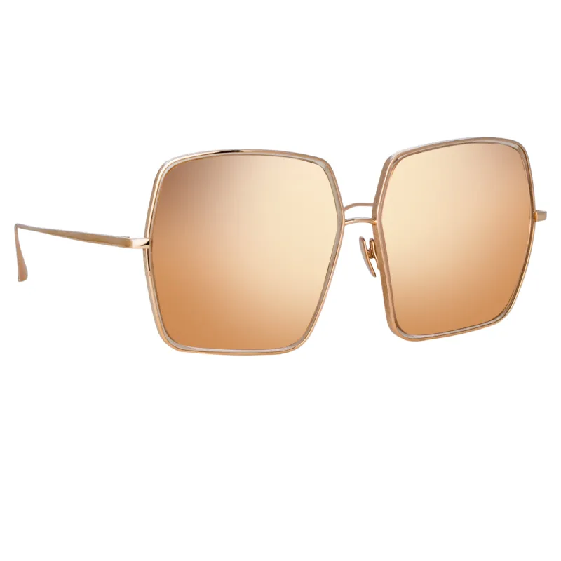 Camaro Oversized Sunglasses in Rose Gold sold by Linda Farrow