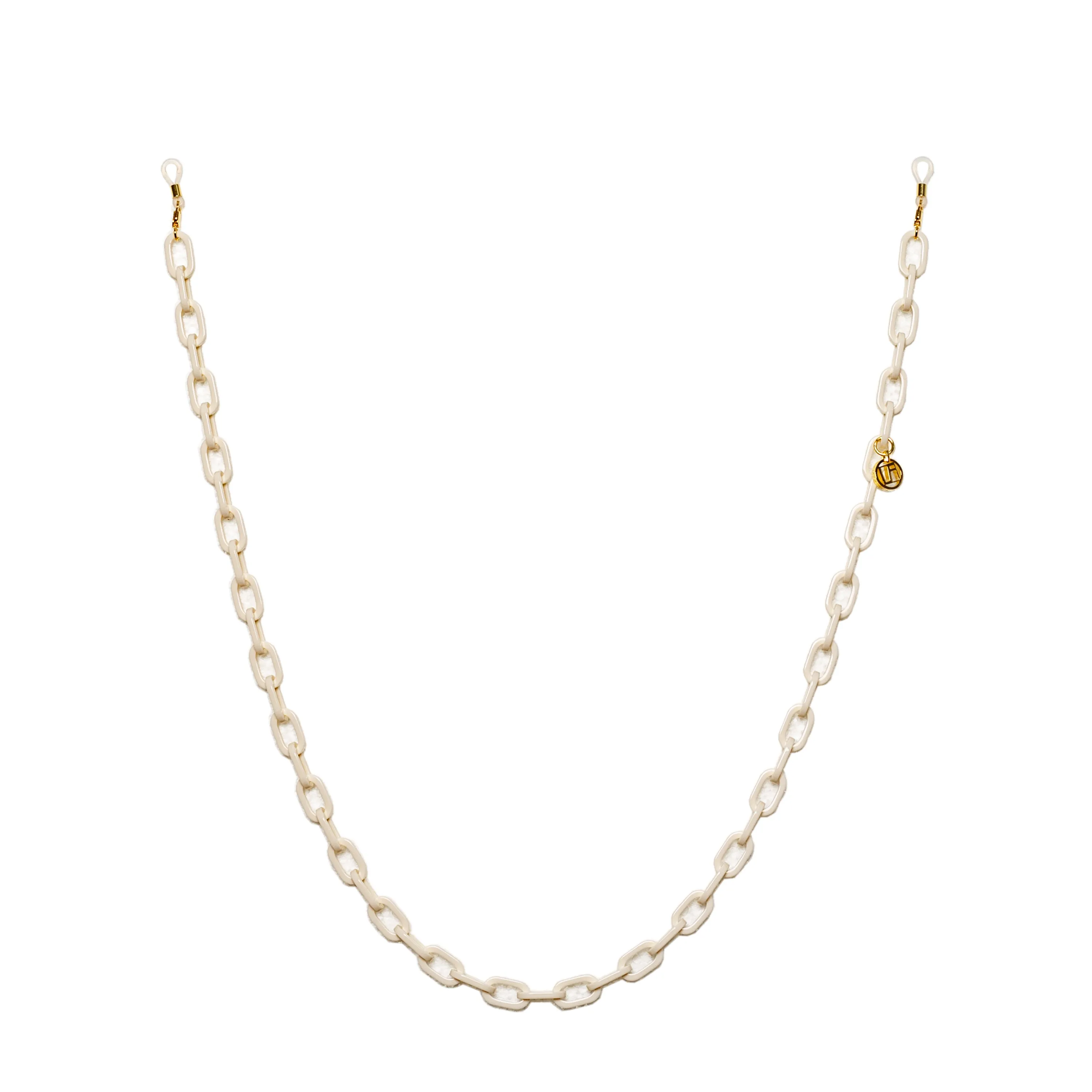 Cream Small Square Acetate Chain sold by Linda Farrow