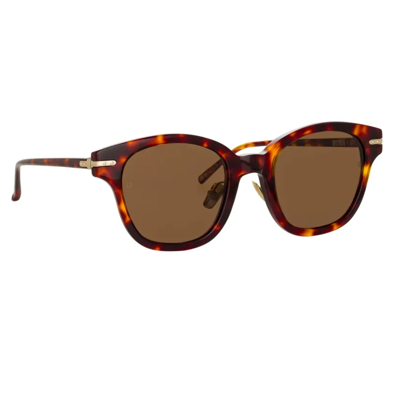Atkins D-Frame Sunglasses in Tortoiseshell sold by Linda Farrow