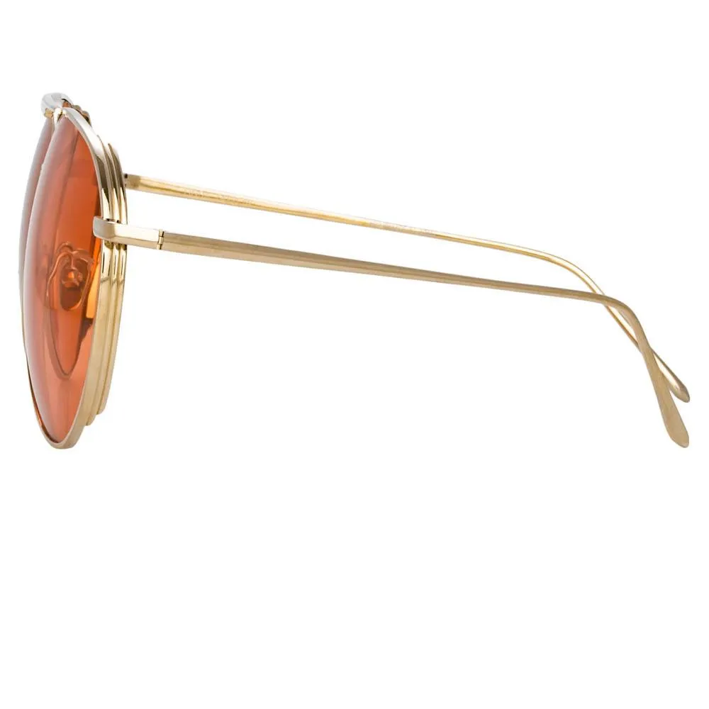 Carter Aviator Sunglasses in Light Gold sold by Linda Farrow product image thumbnail 3