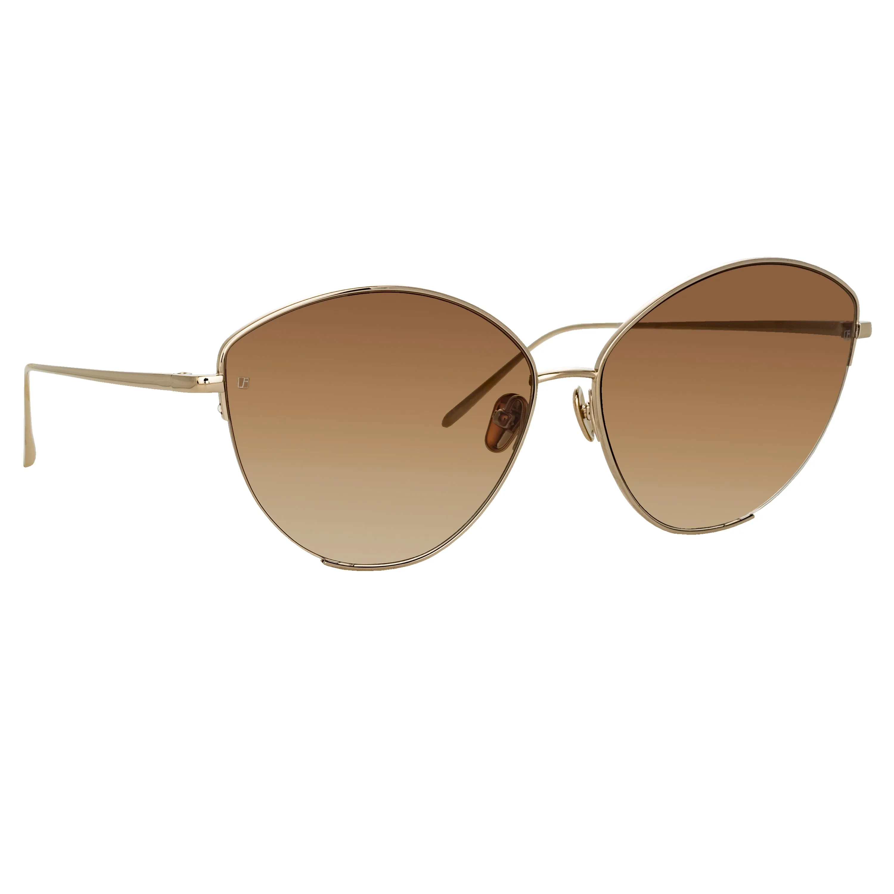 Ella Cat Eye Sunglasses in Light Gold and Brown sold by Linda Farrow product image thumbnail 3
