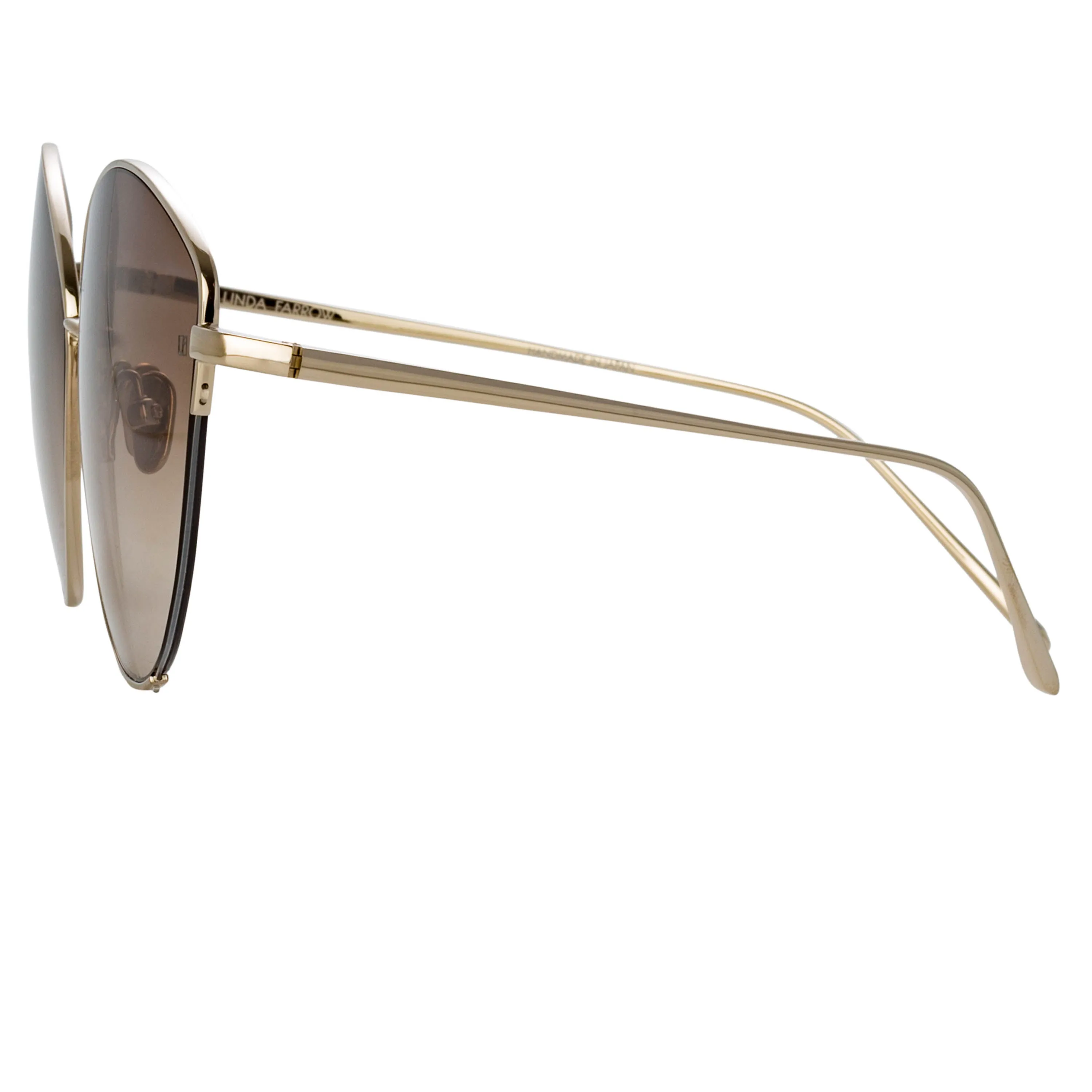 Ella Cat Eye Sunglasses in Light Gold and Brown sold by Linda Farrow product image thumbnail 4