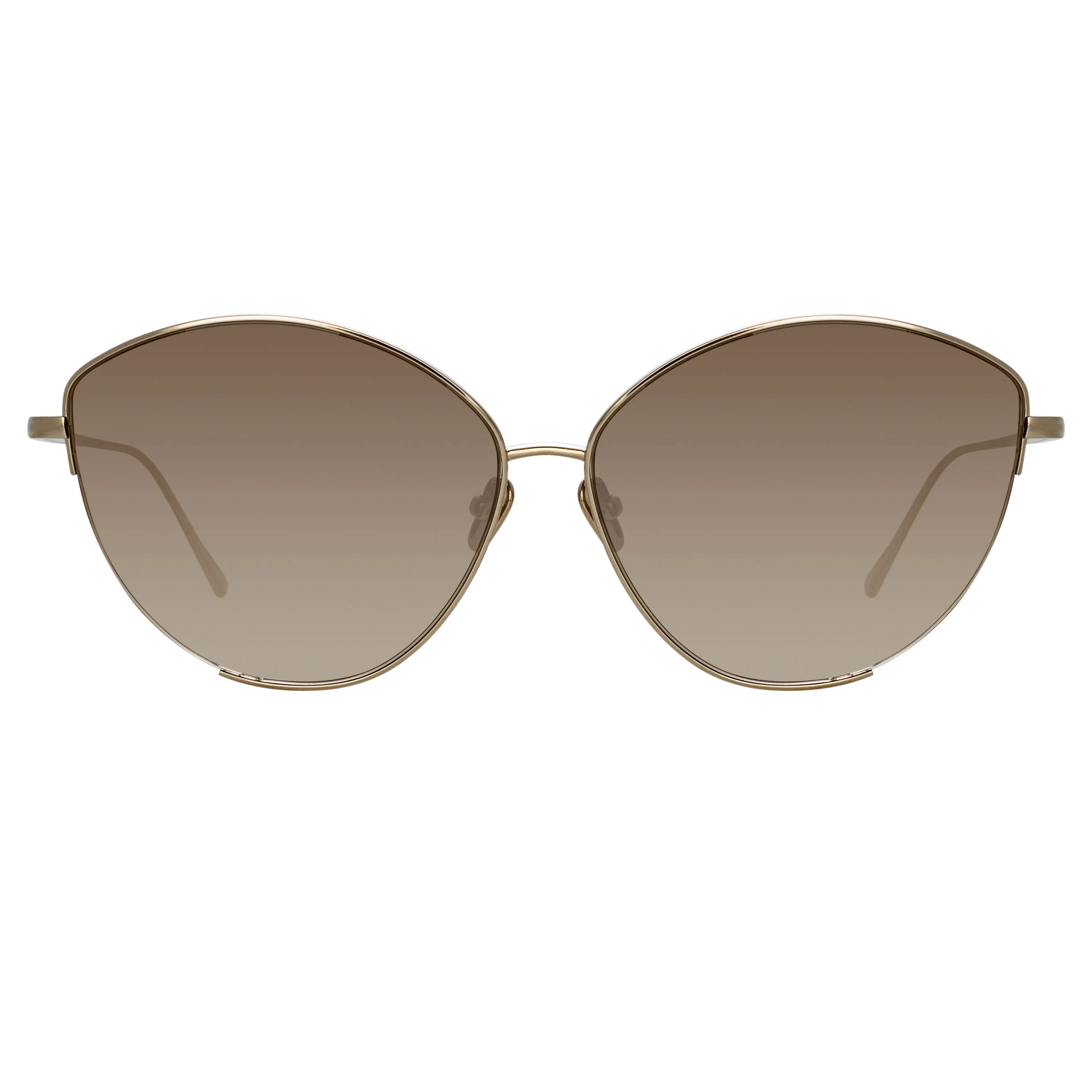 Ella Cat Eye Sunglasses in Light Gold and Brown sold by Linda Farrow product image thumbnail 2