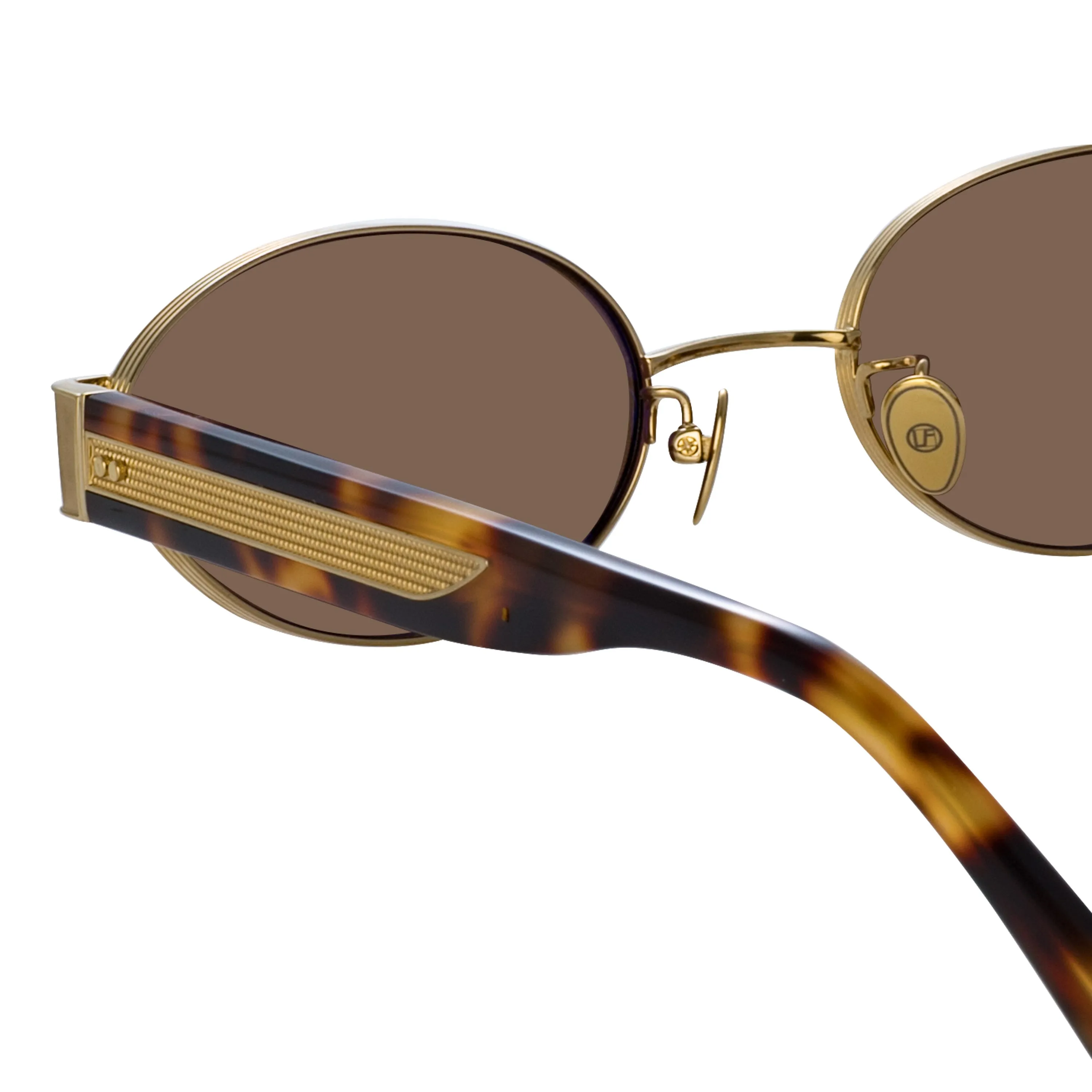Sadie Oval Sunglasses in Light Gold sold by Linda Farrow product image thumbnail 5