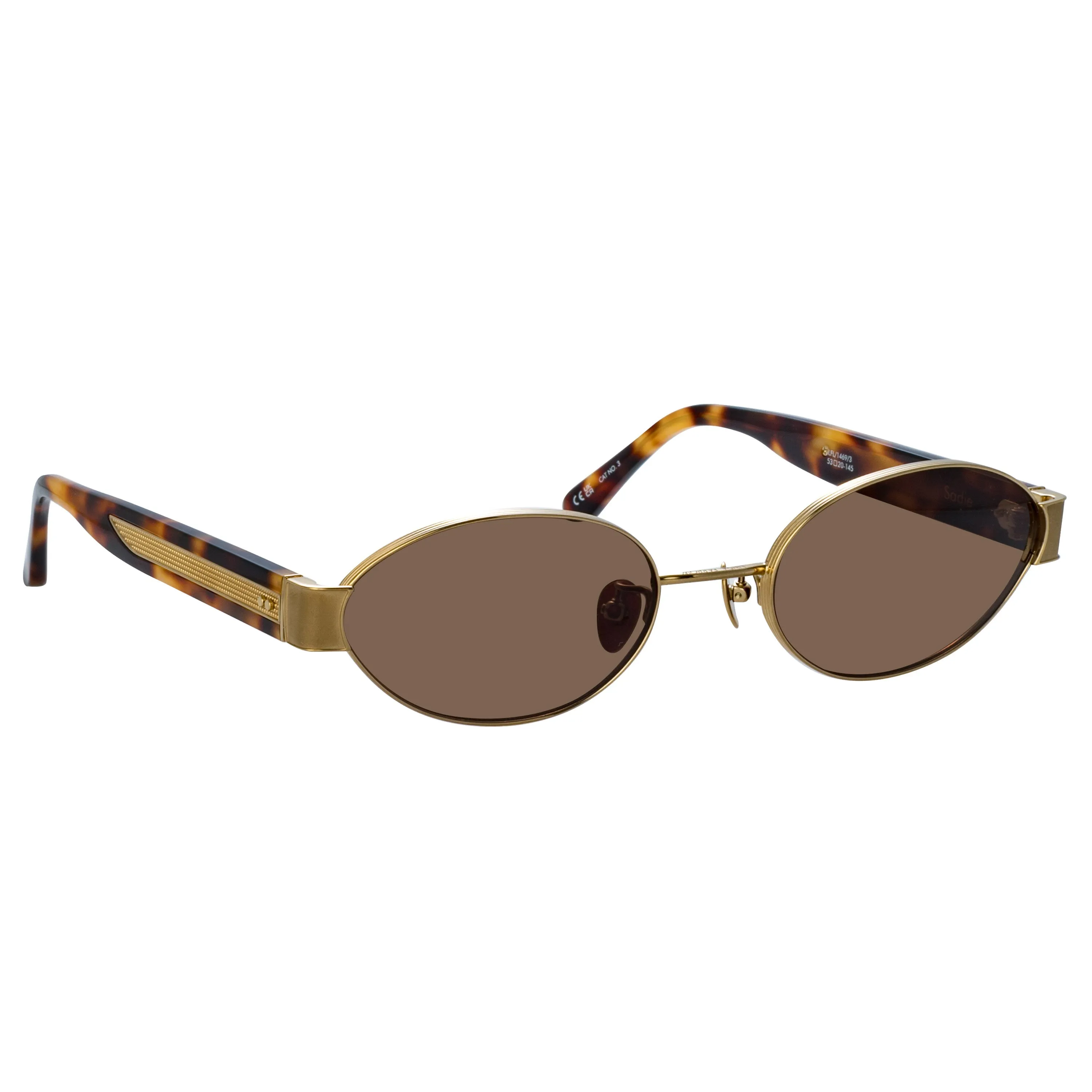 Sadie Oval Sunglasses in Light Gold sold by Linda Farrow product image thumbnail 3