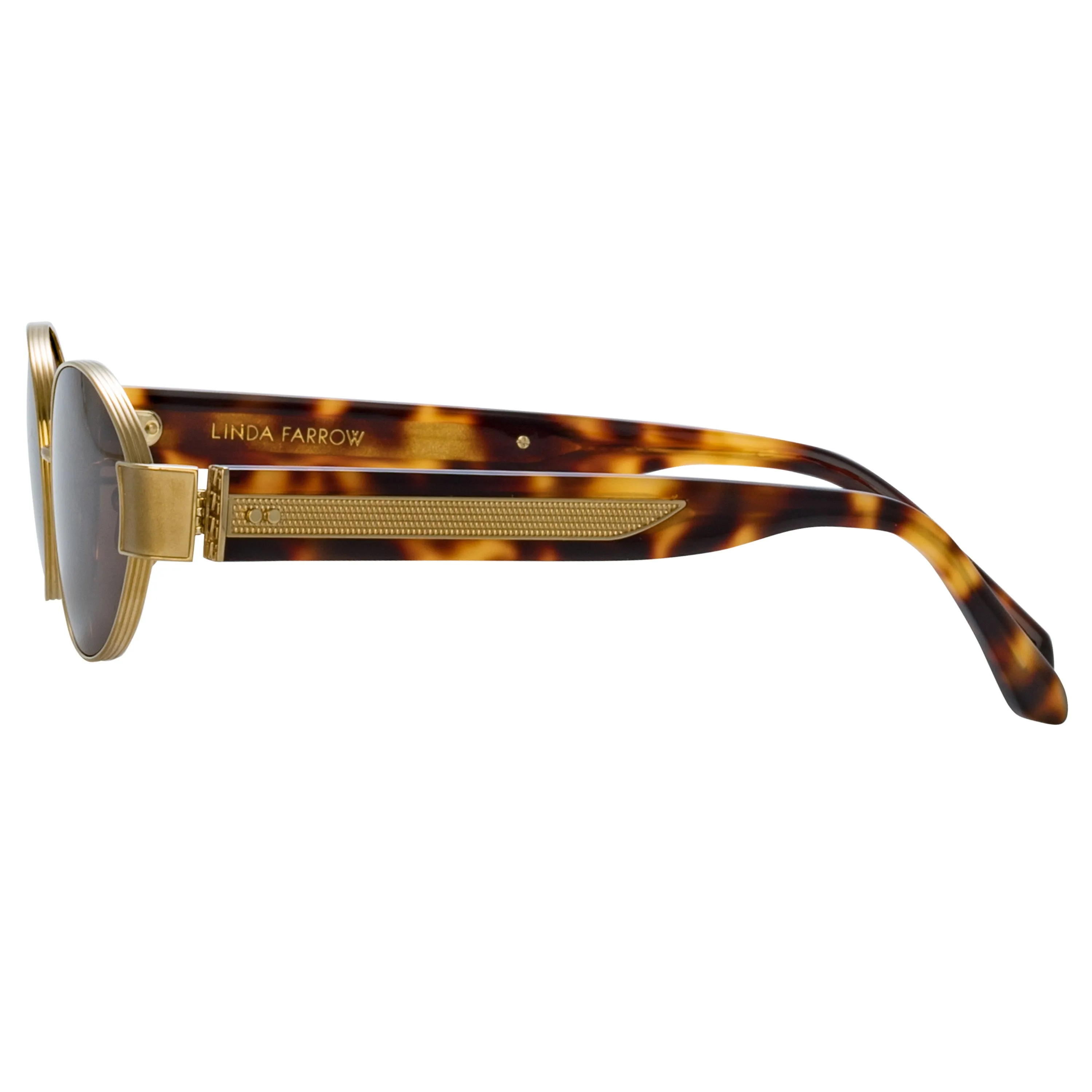 Sadie Oval Sunglasses in Light Gold sold by Linda Farrow product image thumbnail 4