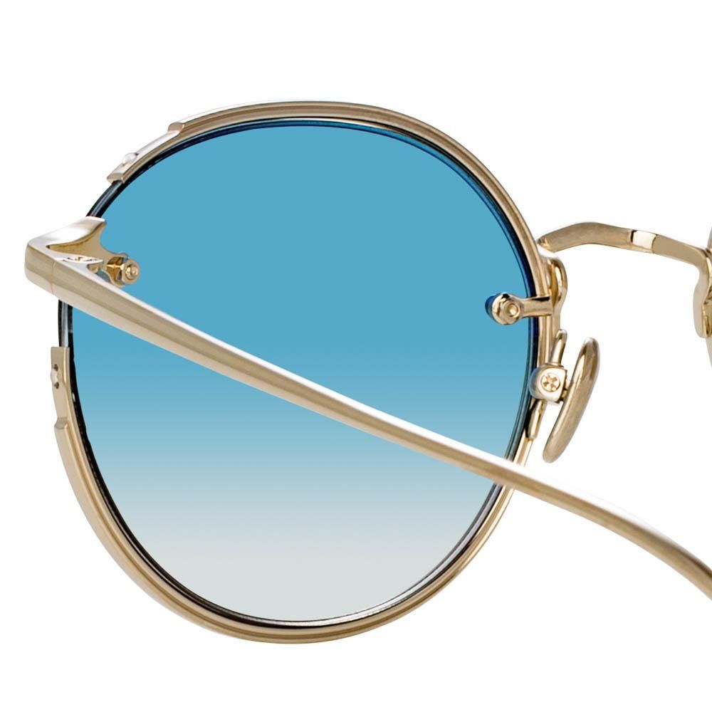 Nicks Oval Sunglasses in Light Gold sold by Linda Farrow product image thumbnail 5