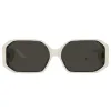 Bailey Angular Sunglasses in White sold by Linda Farrow