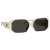 Bailey Angular Sunglasses in White sold by Linda Farrow