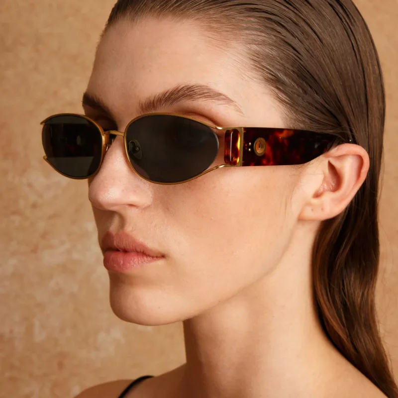 Shelby Cat Eye Sunglasses in Tortoiseshell sold by Linda Farrow