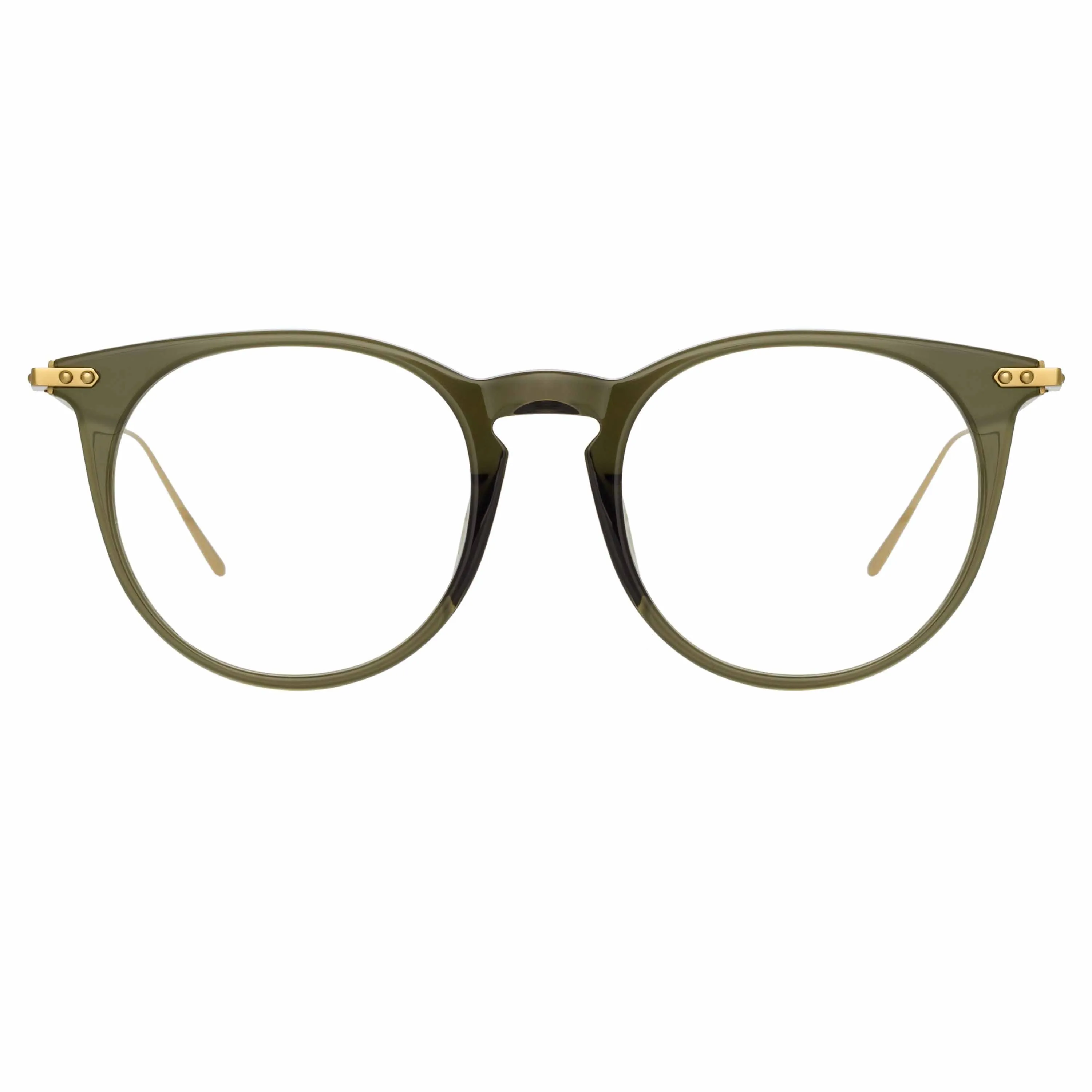 Ellis Oval Optical Frame in Green sold by Linda Farrow
