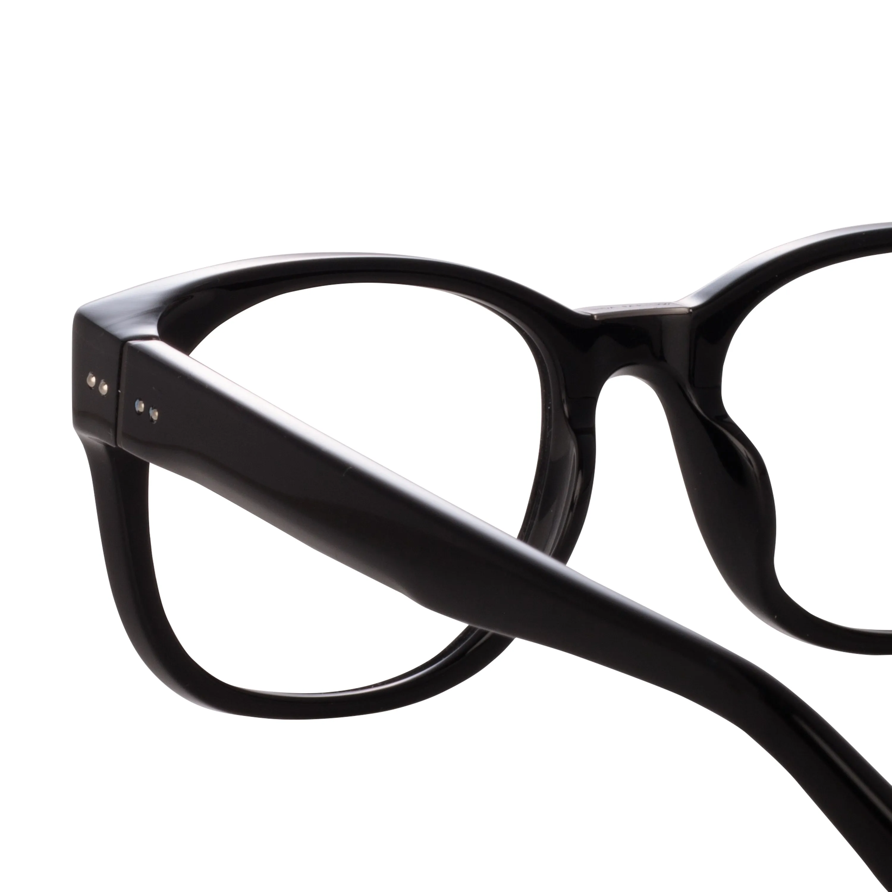 Cedric Rectangular Optical Frames in Black and Nickel sold by Linda Farrow product image thumbnail 4