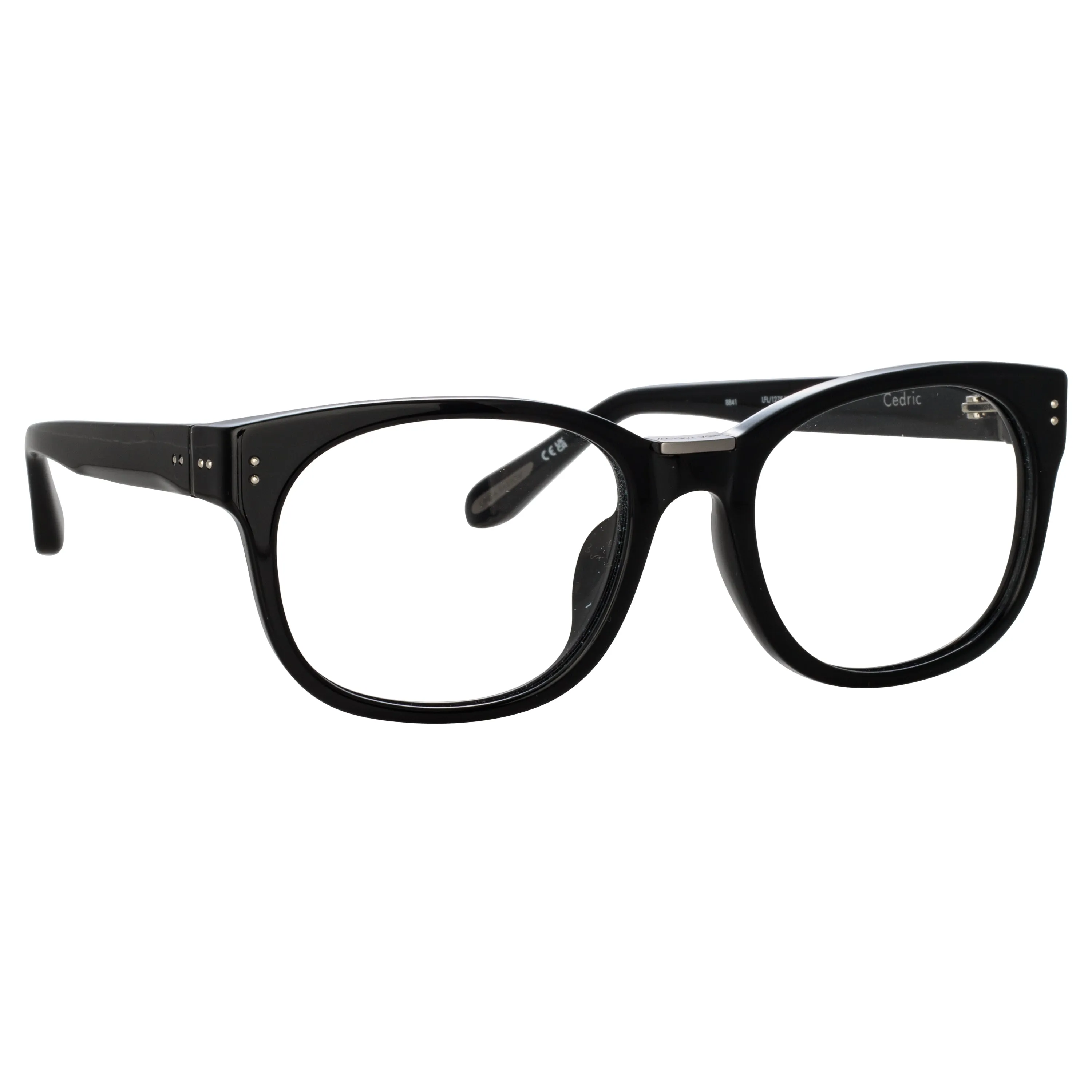 Cedric Rectangular Optical Frames in Black and Nickel sold by Linda Farrow product image thumbnail 5