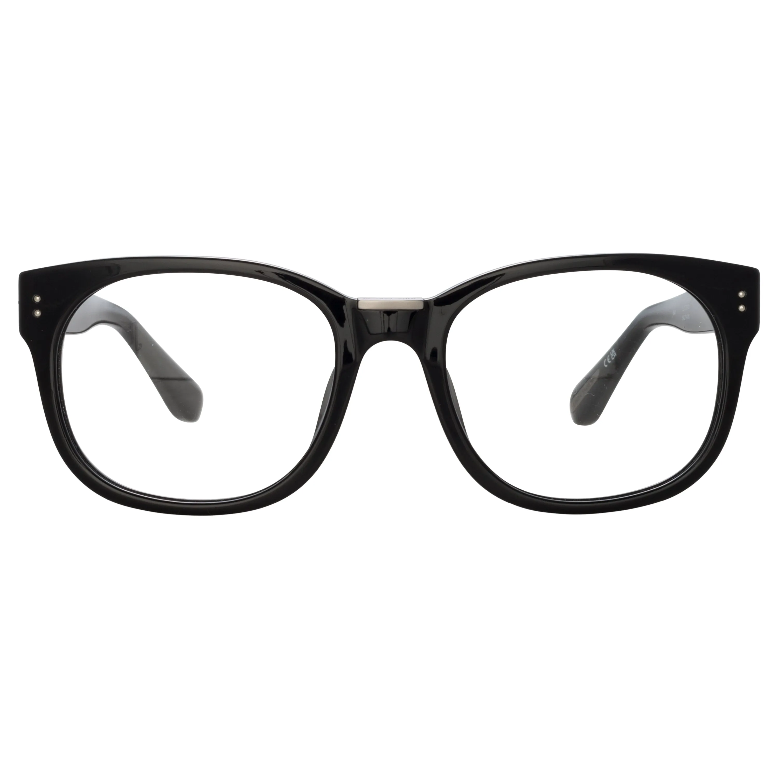 Cedric Rectangular Optical Frames in Black and Nickel sold by Linda Farrow product image thumbnail 2