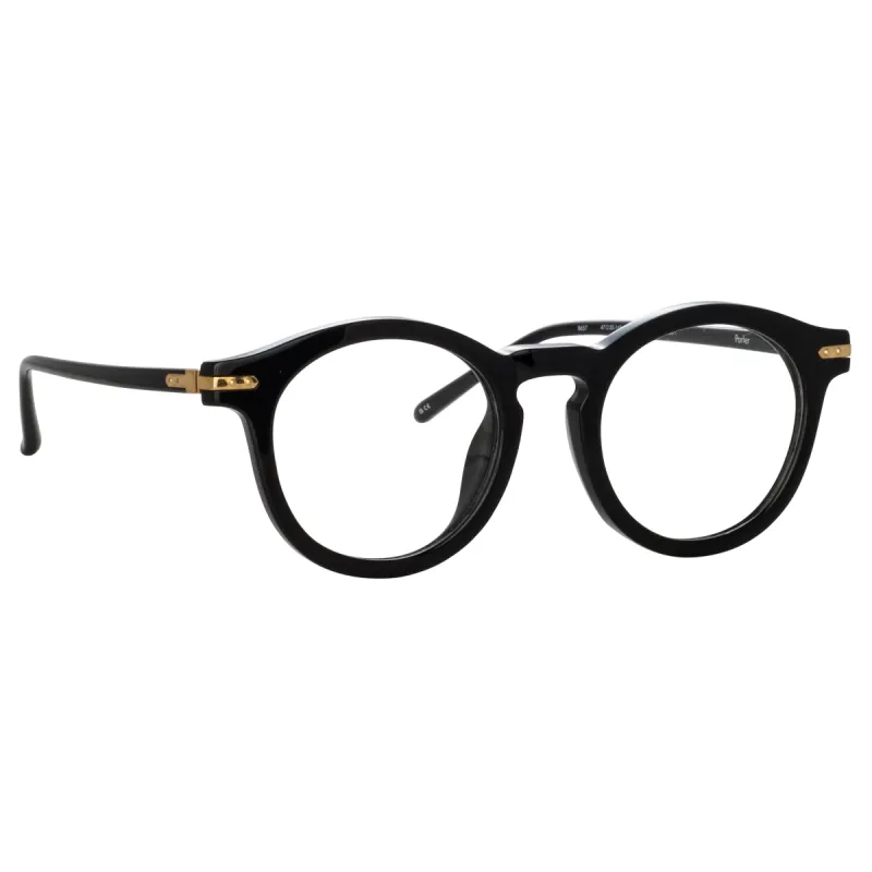 Parler Oval Optical Frame in Black sold by Linda Farrow