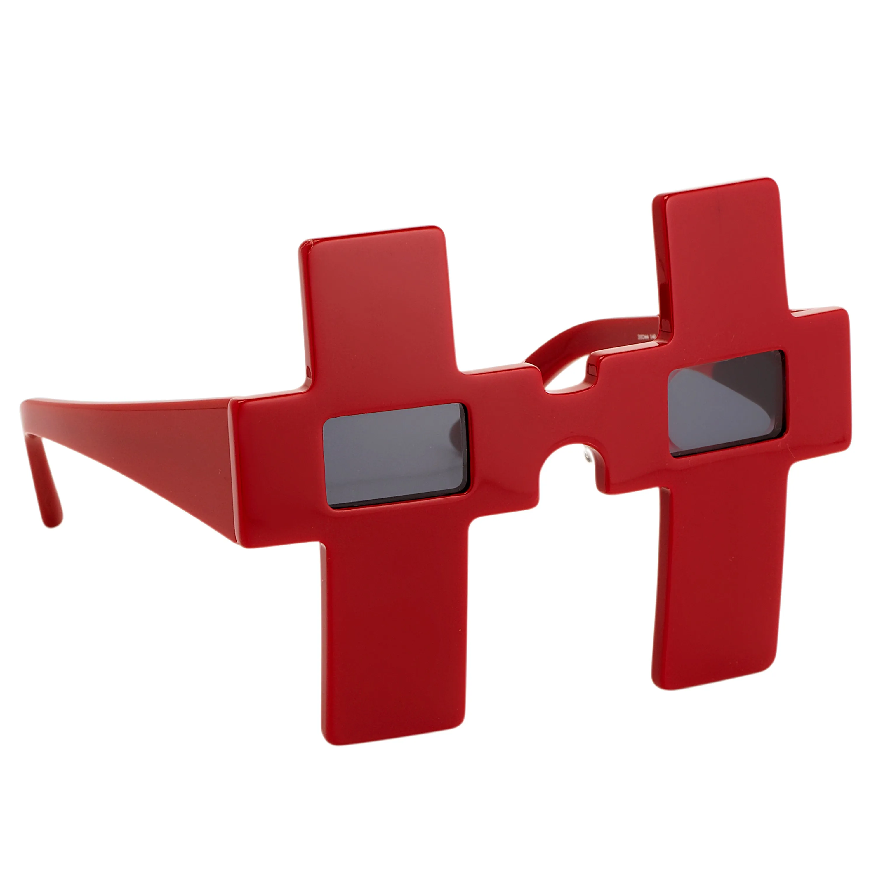 Jeremy Scott Cross Sunglasses in Red sold by Linda Farrow product image thumbnail 4