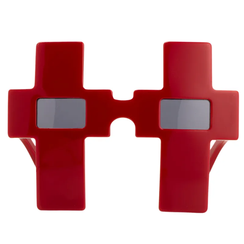 Jeremy Scott Cross Sunglasses in Red sold by Linda Farrow