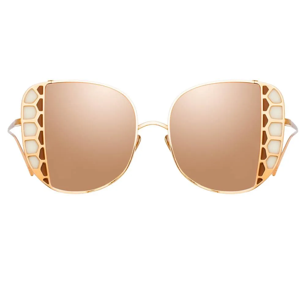 Amelia Oversized Sunglasses in Rose Gold sold by Linda Farrow