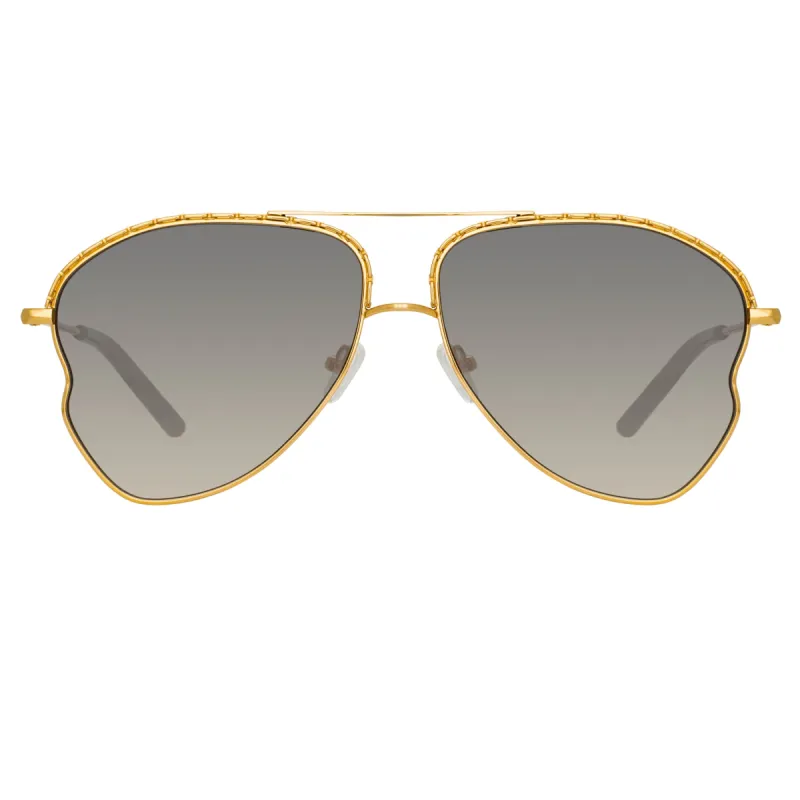 Matthew Williamson Lupin Sunglasses in Yellow Gold sold by Linda Farrow