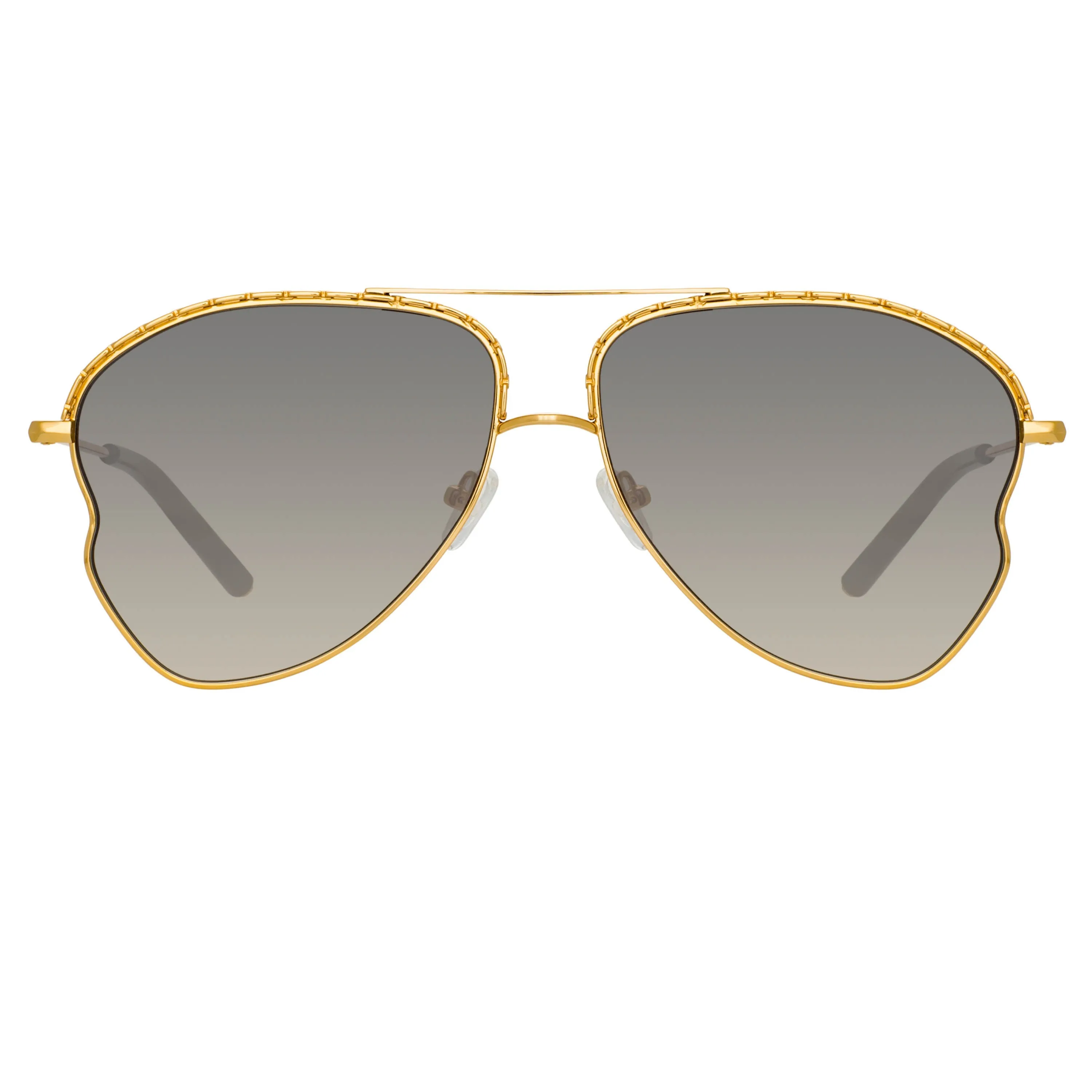 新品【MATTHEW WILLIAMSON×L.FARROW】サングラス NEW Linda Farrow X Matthew Williamson Flip Up Peach Palm
