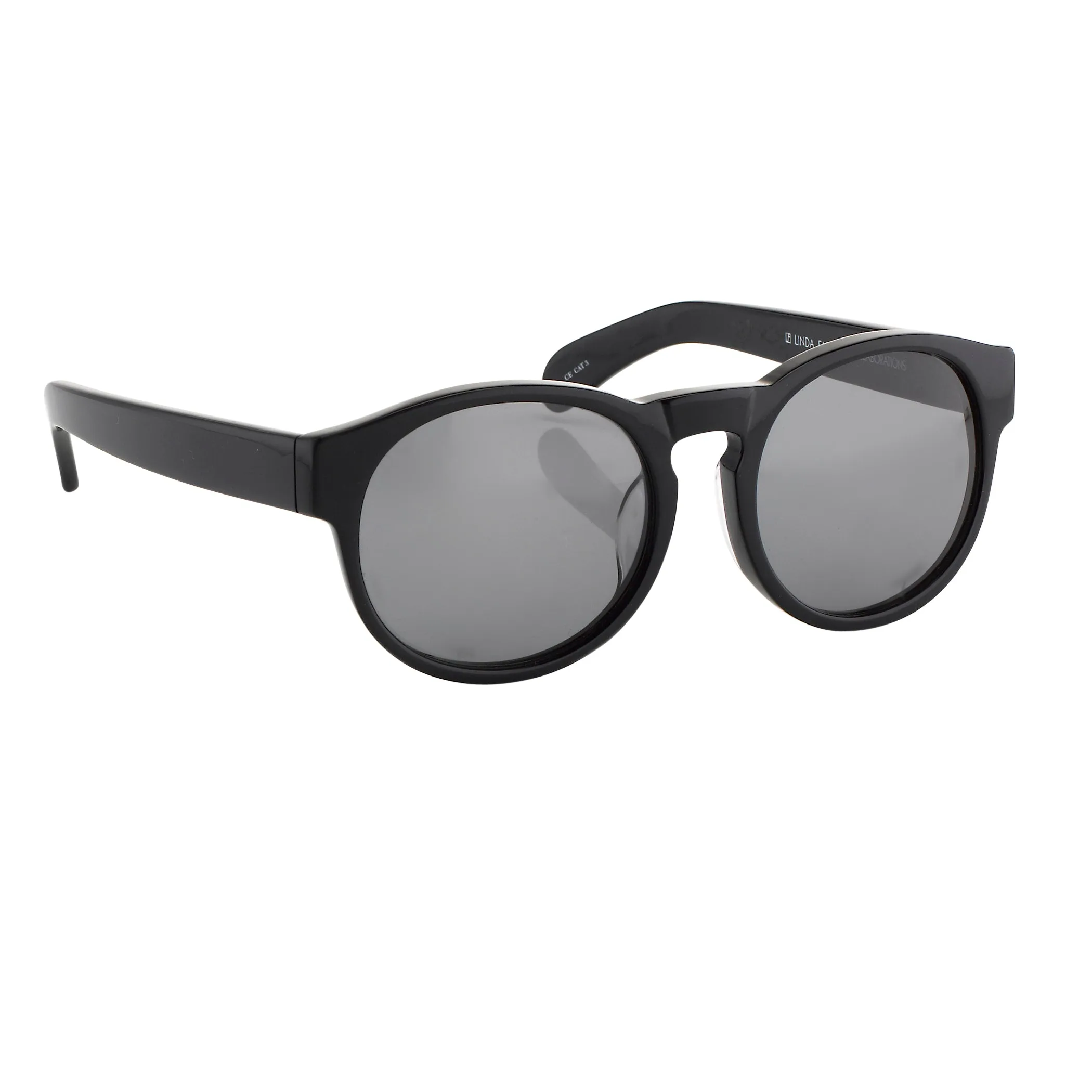 Dries Van Noten Round Sunglasses in Black sold by Linda Farrow