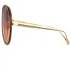 Kew Oversized Sunglasses in Tobacco sold by Linda Farrow