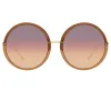 Kew Oversized Sunglasses in Tobacco sold by Linda Farrow
