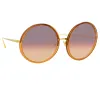 Kew Oversized Sunglasses in Tobacco sold by Linda Farrow