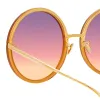 Kew Oversized Sunglasses in Tobacco sold by Linda Farrow