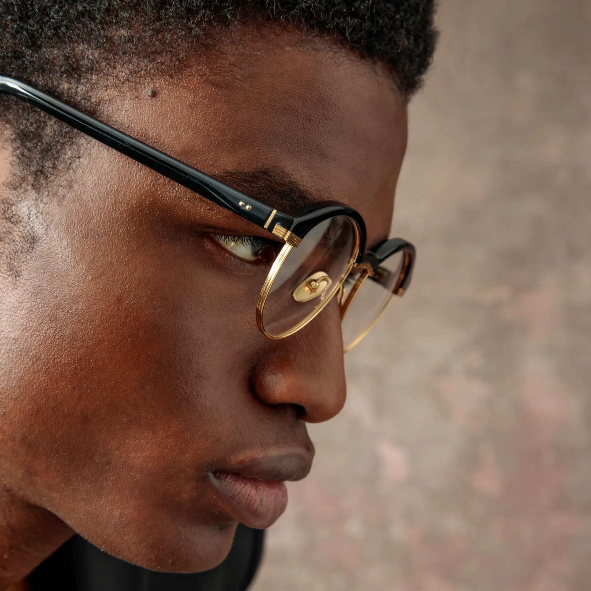 Men's Keen Oval Optical Frame in Black sold by Linda Farrow product image thumbnail 2