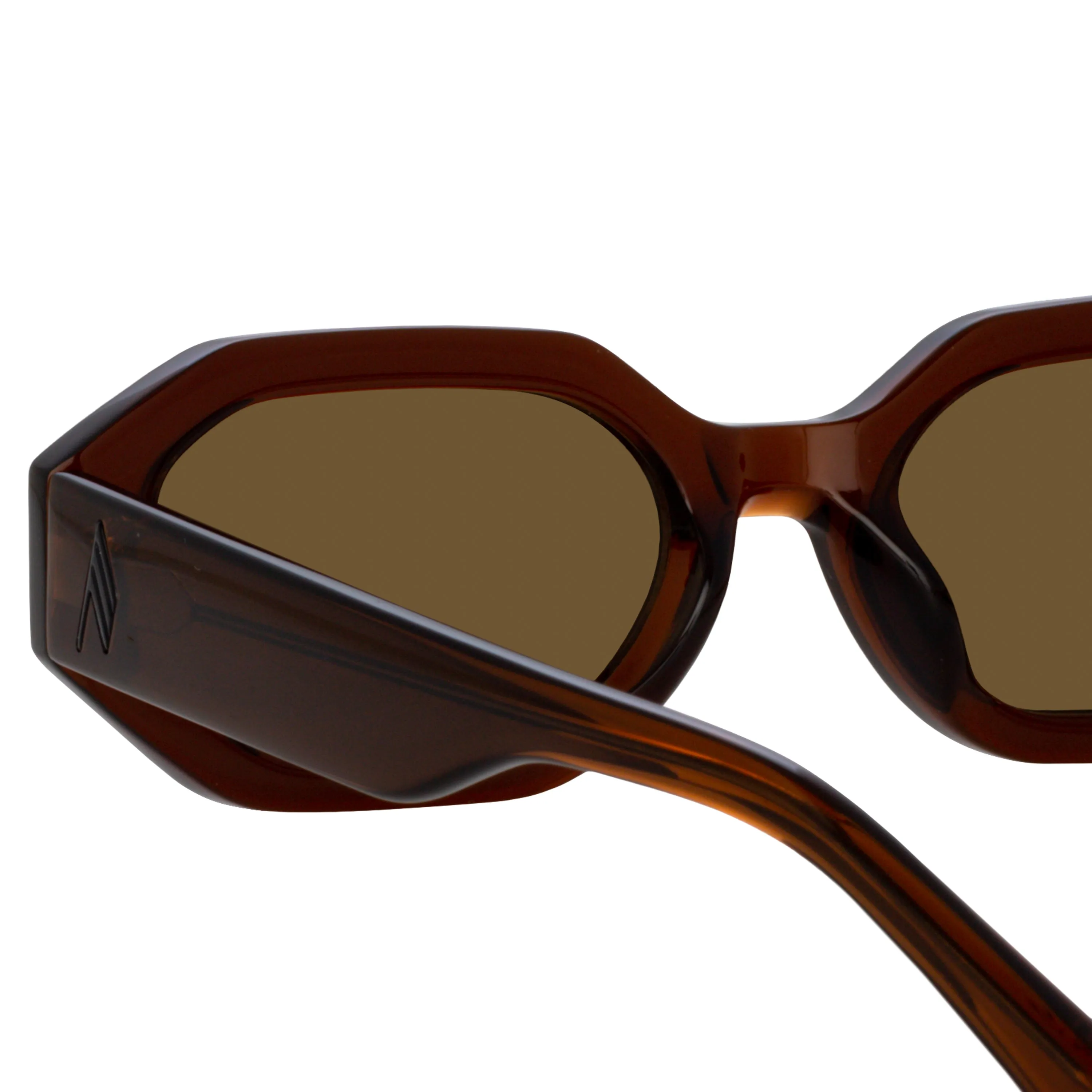 The Attico Irene Angular Sunglasses in Brown sold by Linda Farrow product image thumbnail 4