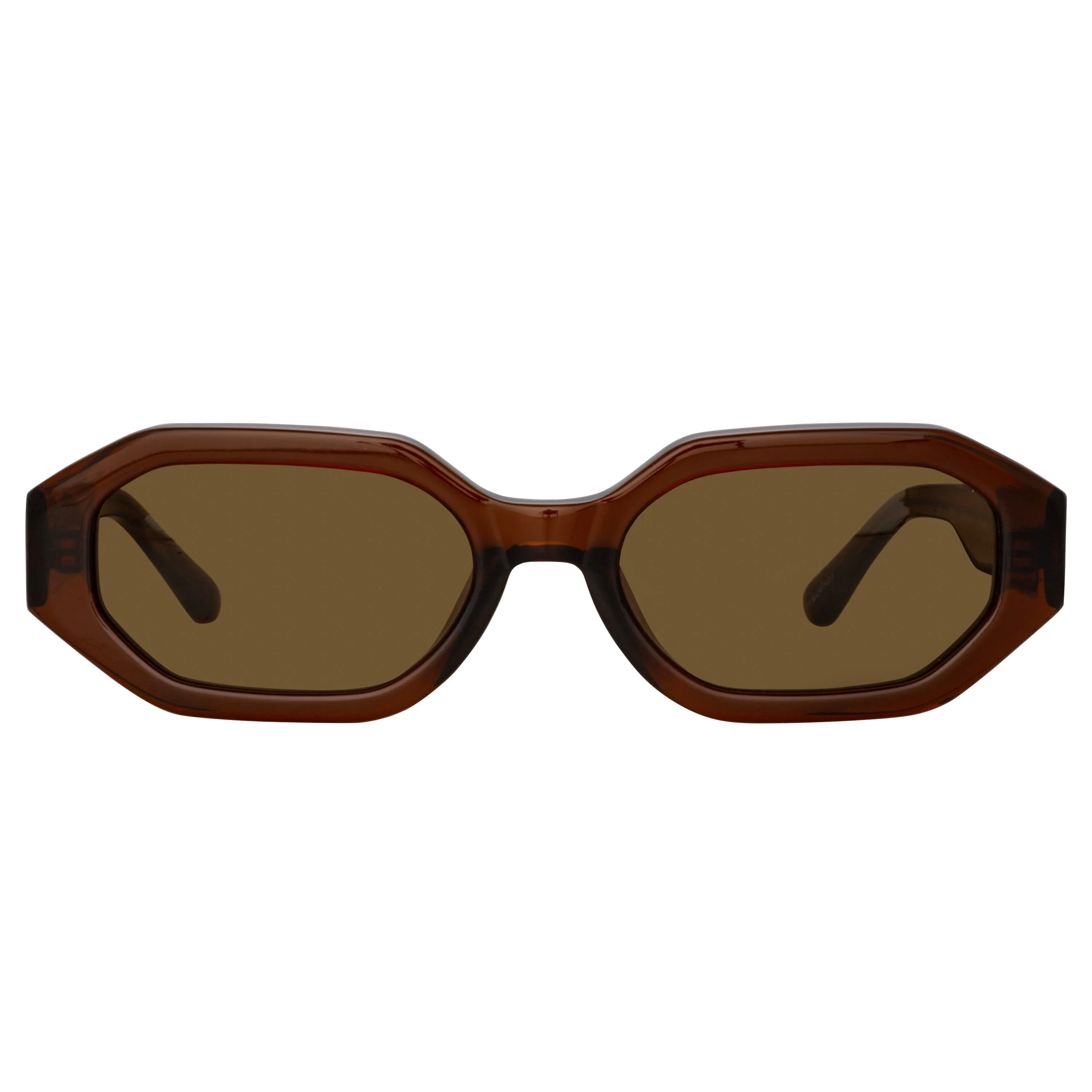 The Attico Irene Angular Sunglasses in Brown sold by Linda Farrow product image thumbnail 2