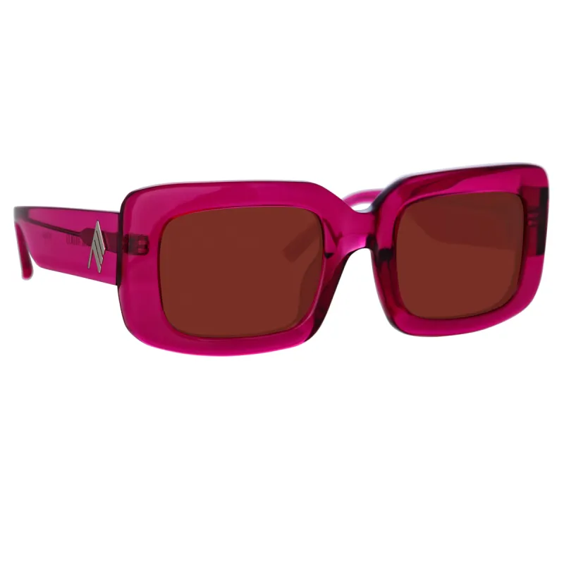 The Attico Jorja Sunglasses in Maroon sold by Linda Farrow