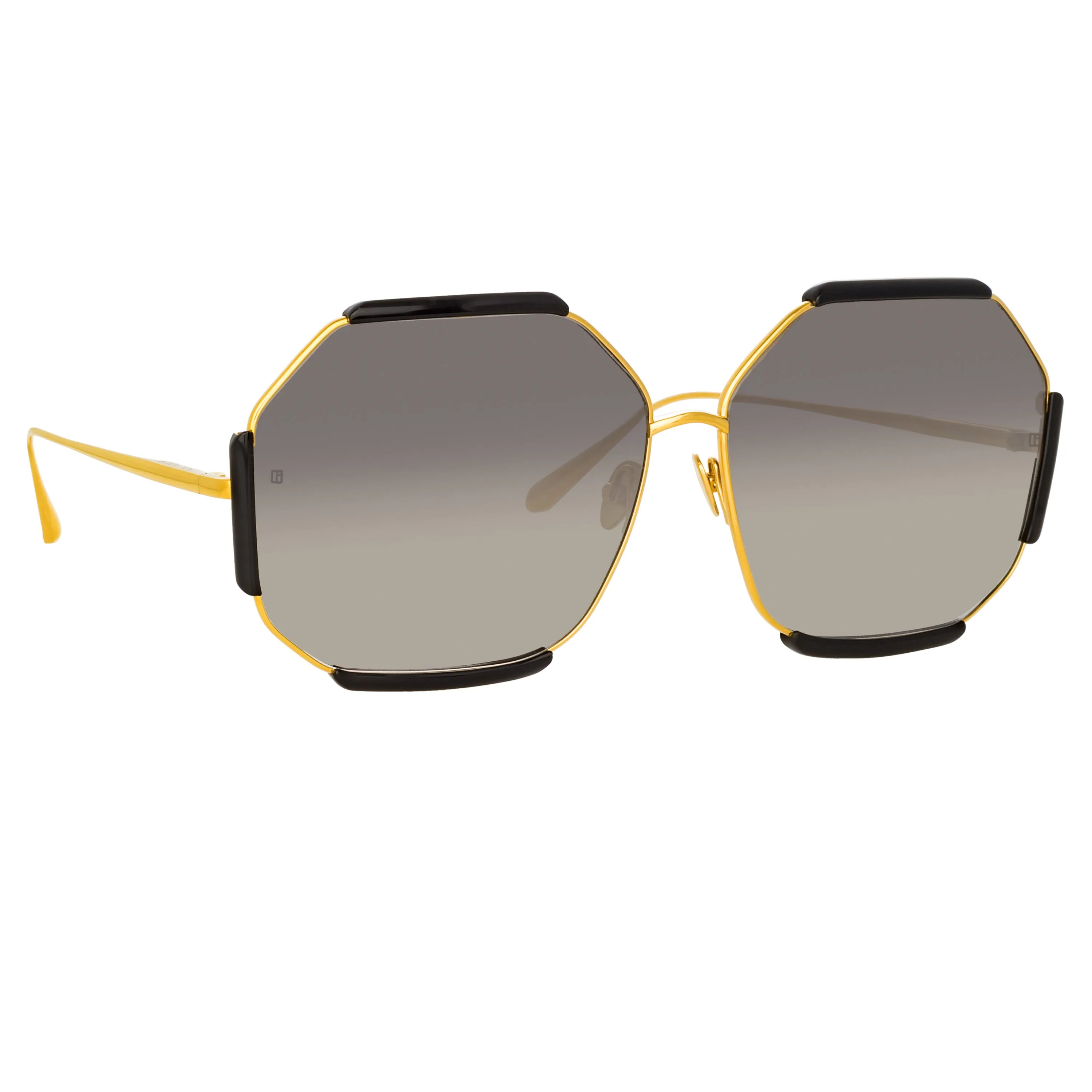 Margot Hexagon Sunglasses in Black sold by Linda Farrow product image thumbnail 5